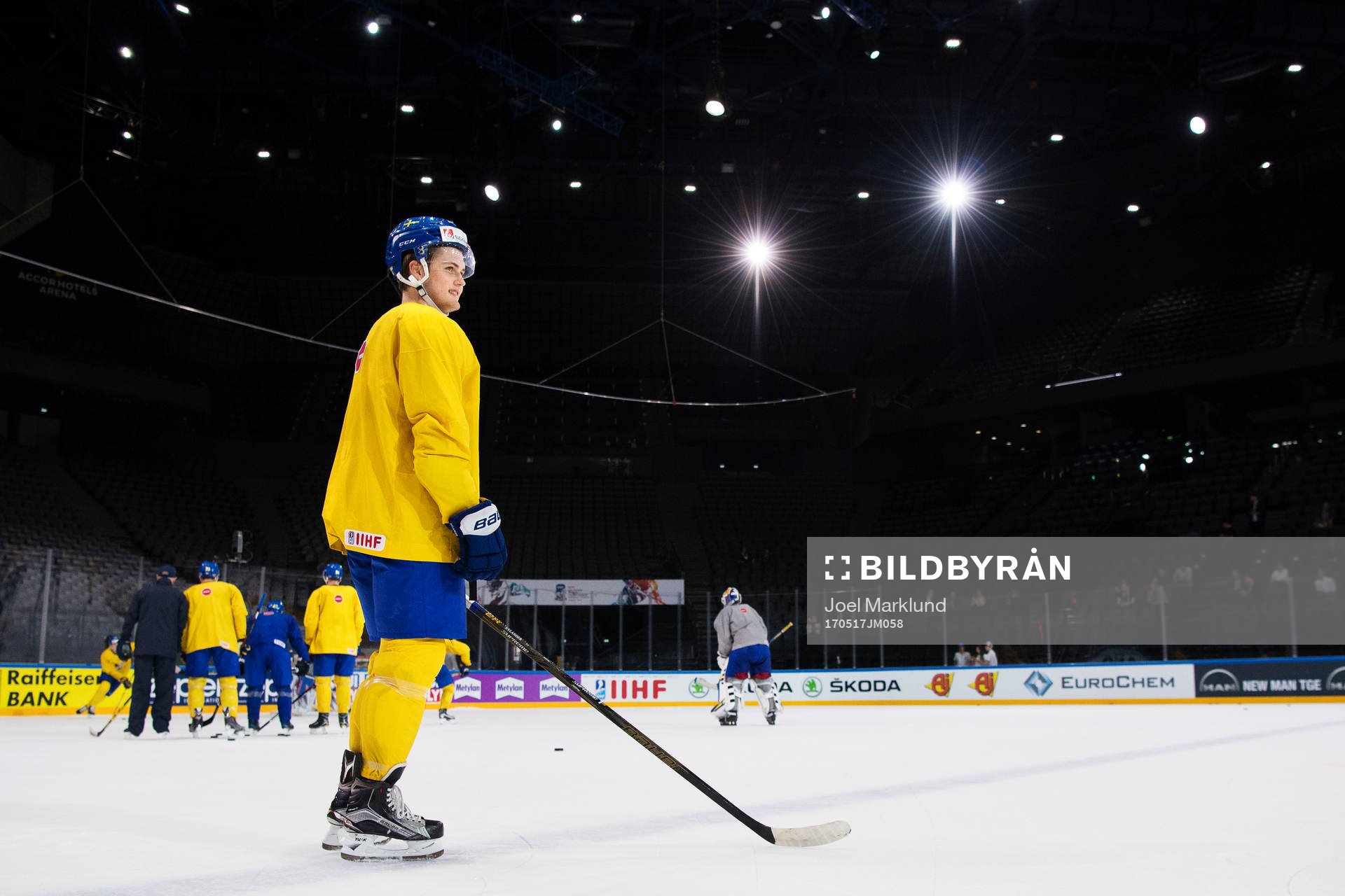 William Nylander på Sveriges ishockeylandslags träning