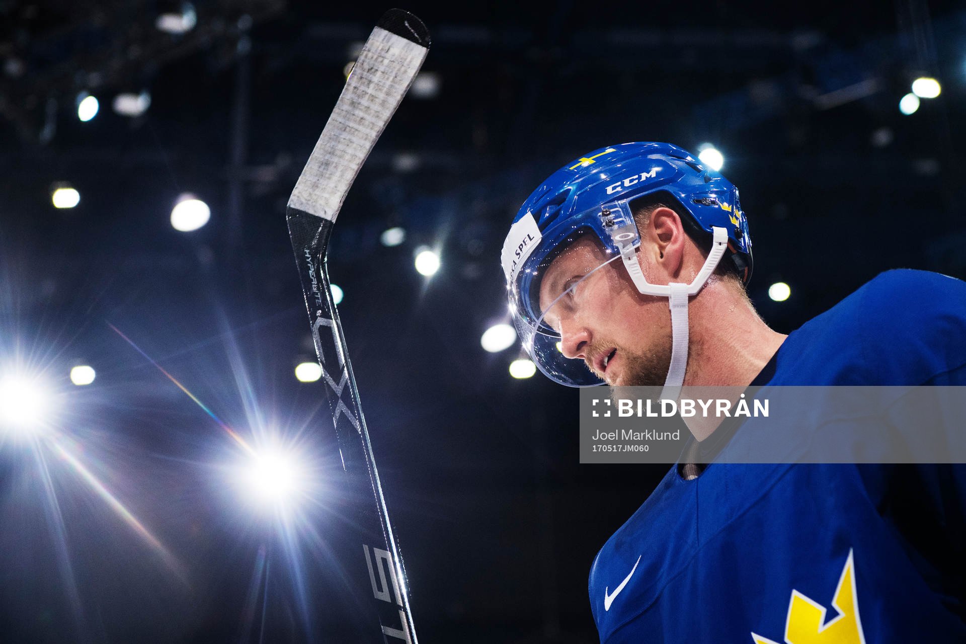 Anton Strålman på Sveriges ishockeylandslags träning