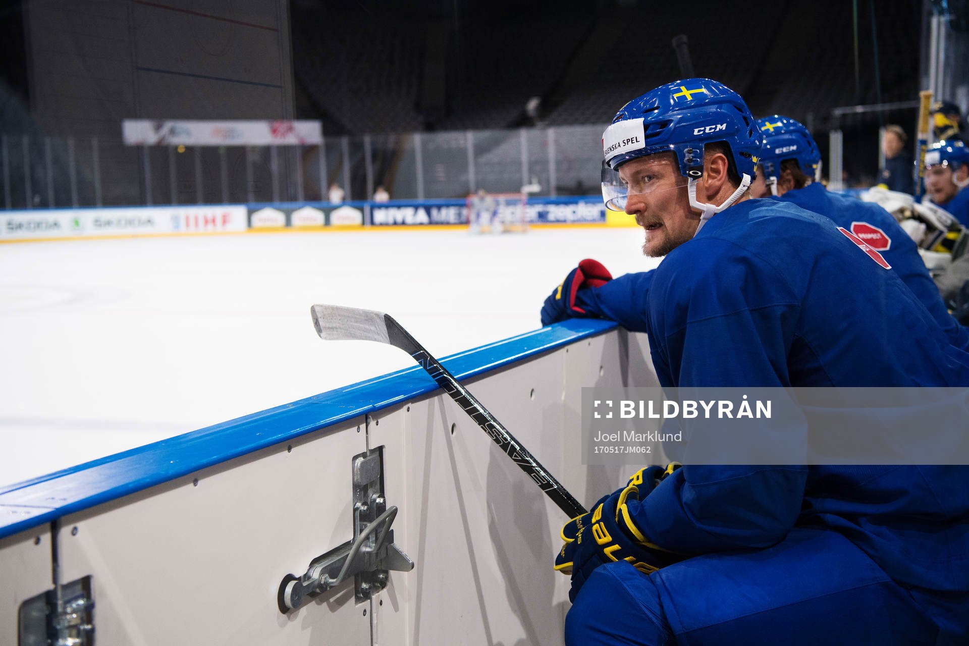 Anton Strålman på Sveriges ishockeylandslags träning