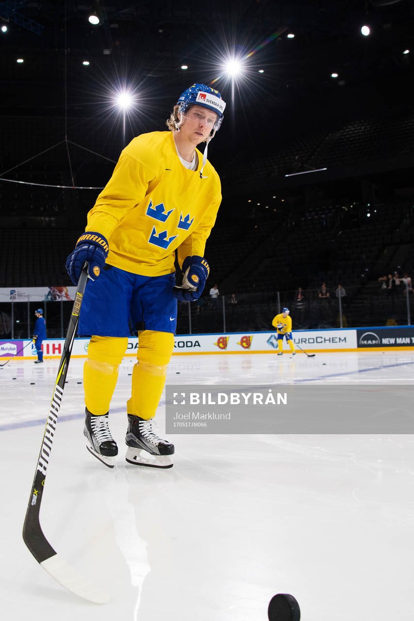 Nicklas Bäckström på Sveriges ishockeylandslags träning