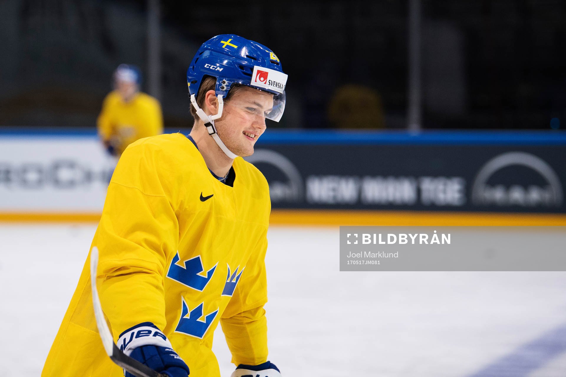 William Nylander på Sveriges ishockeylandslags träning