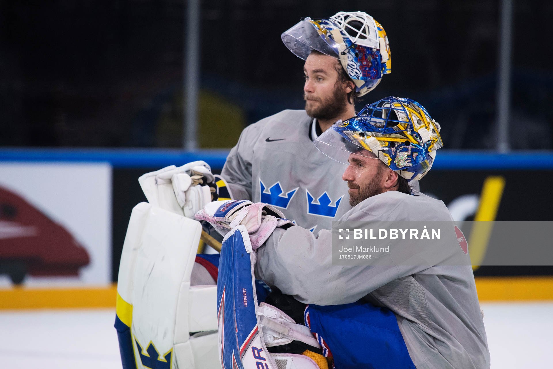 Målvakterna Eddie Läck och Henrik Lundqvist på Sveriges