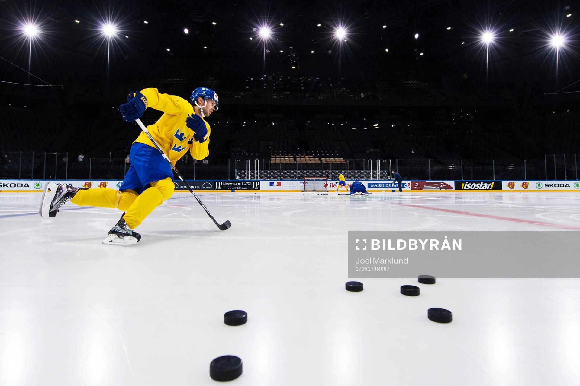 Marcus Krüger på Sveriges ishockeylandslags träning