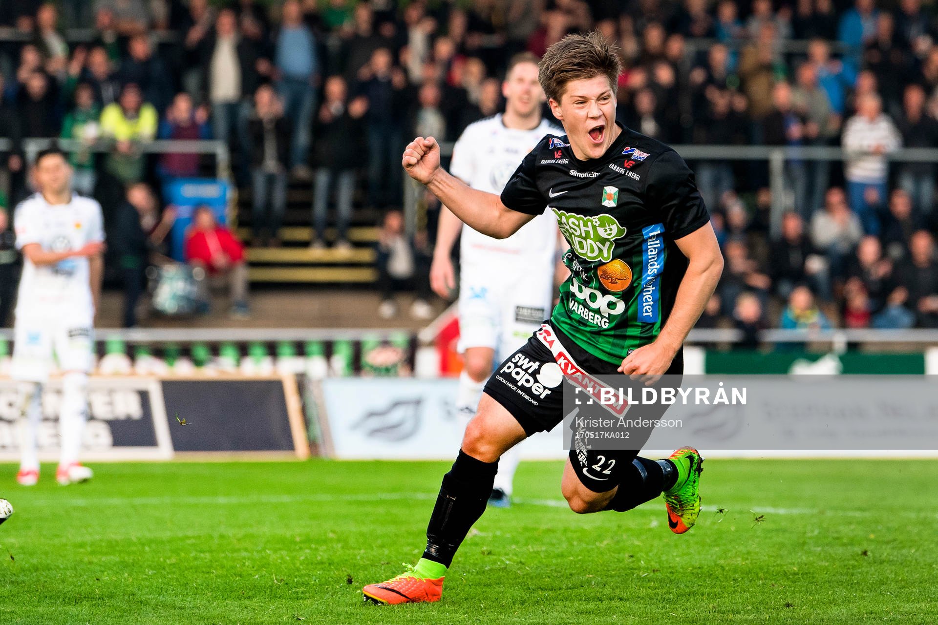 Varbergs Joel Palmqvist gör 6-1 och jublar