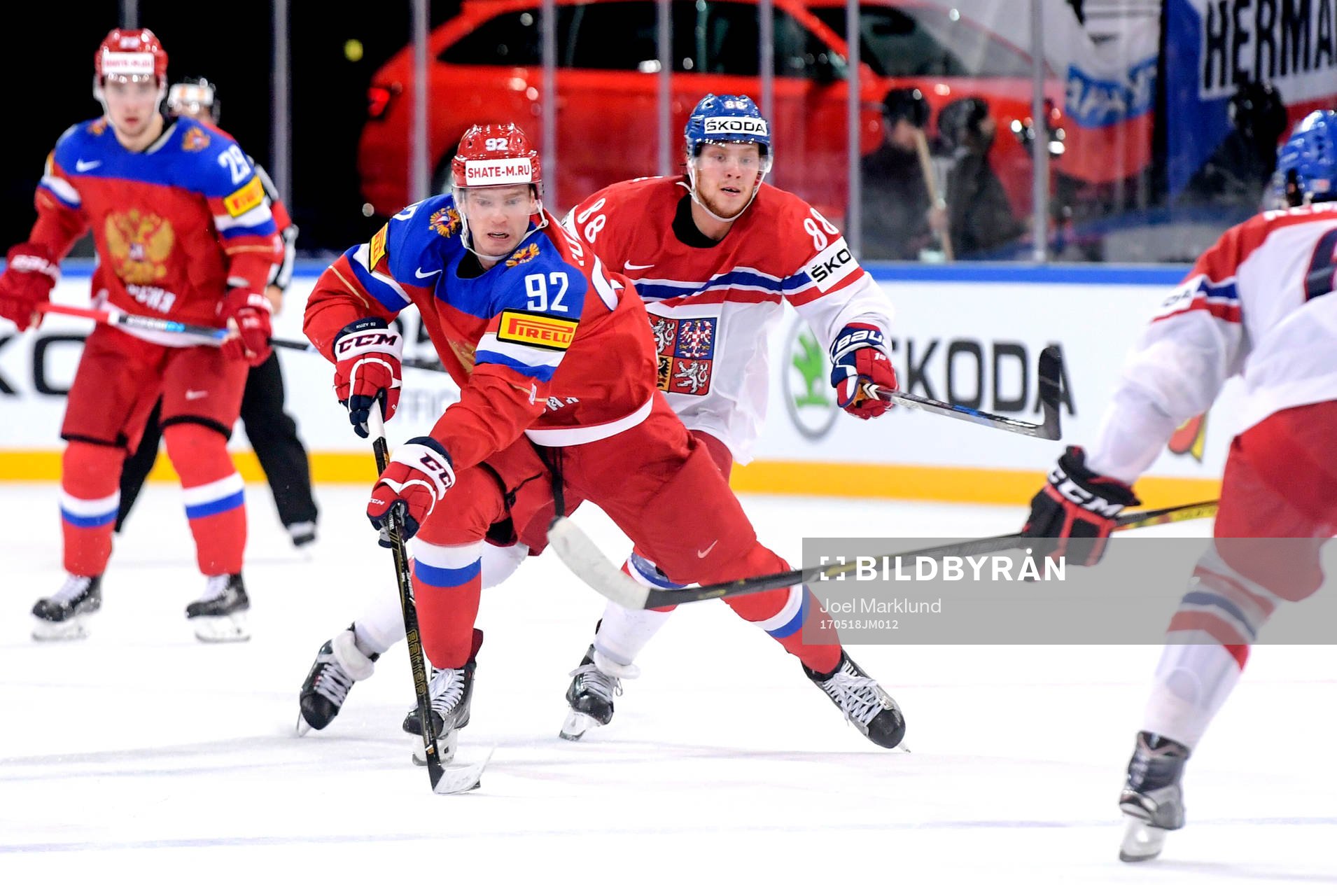 Rysslands Evgeny Kuznetsov och Tjeckiens David Pastrnak
