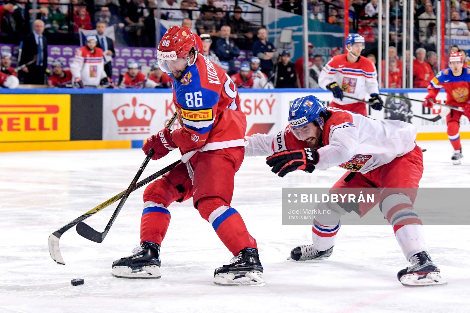 Rysslands Nikita Kucherov och Tjeckiens Michal Kempny