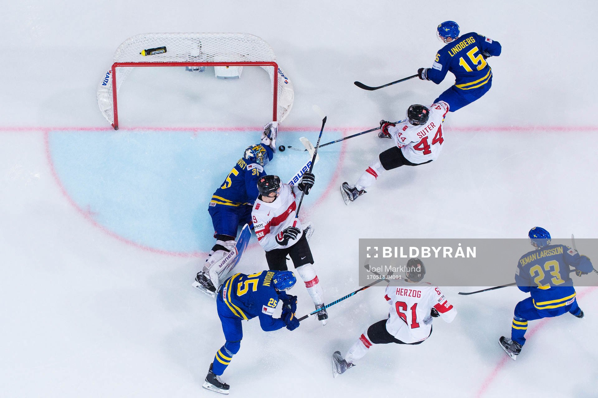 Sveriges målvakt Henrik Lundqvist, Jonas Brodin, Oscar