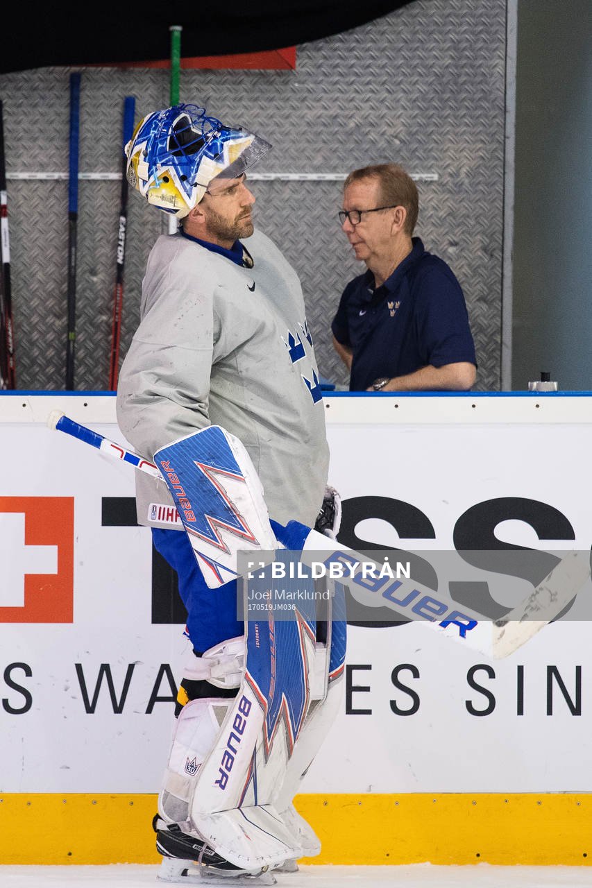 Målvakten Henrik Lundqvist på Sveriges ishockeylandslags