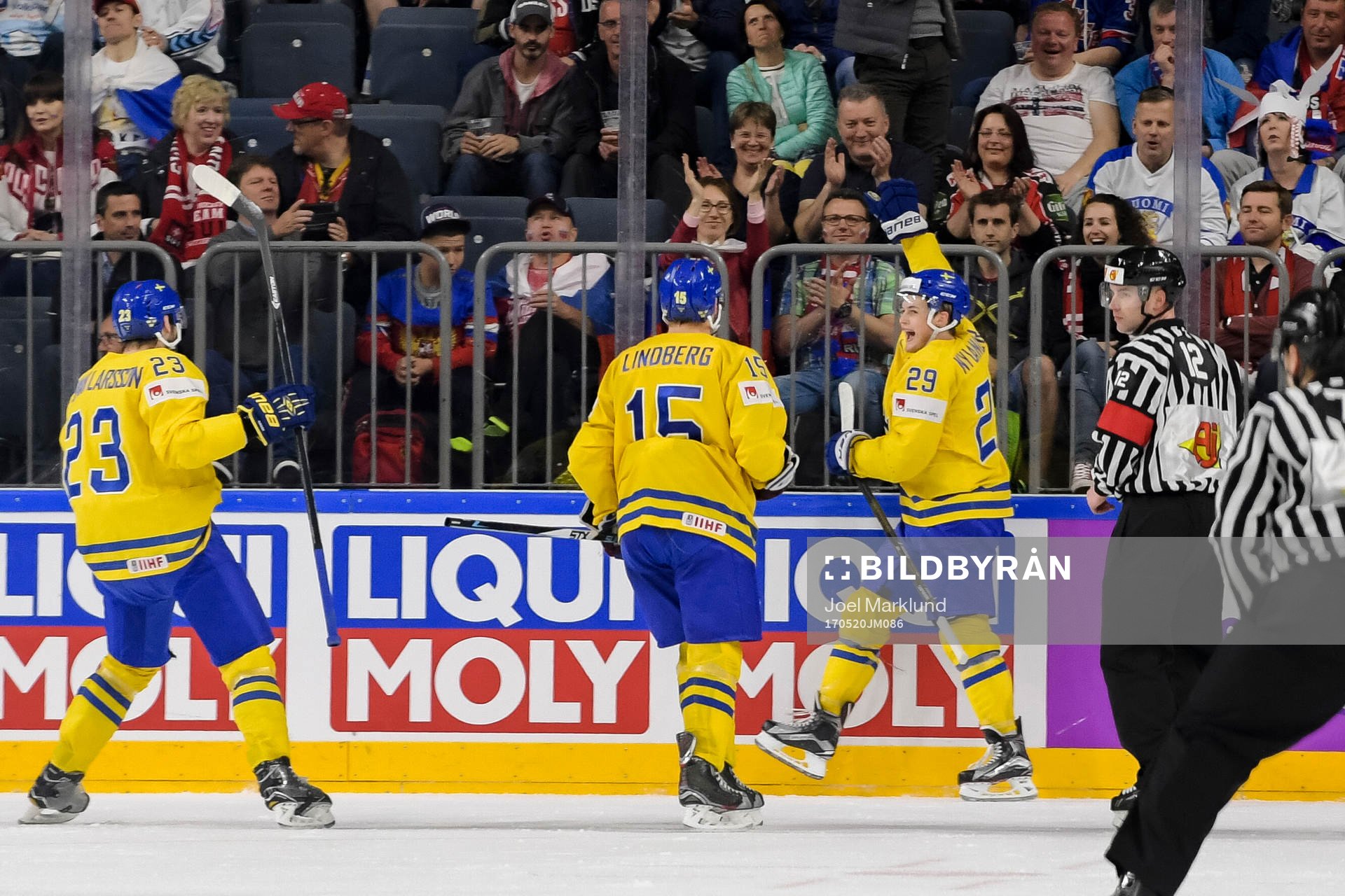 Sveriges Oliver Ekman Larsson, William Nylander och Oscar