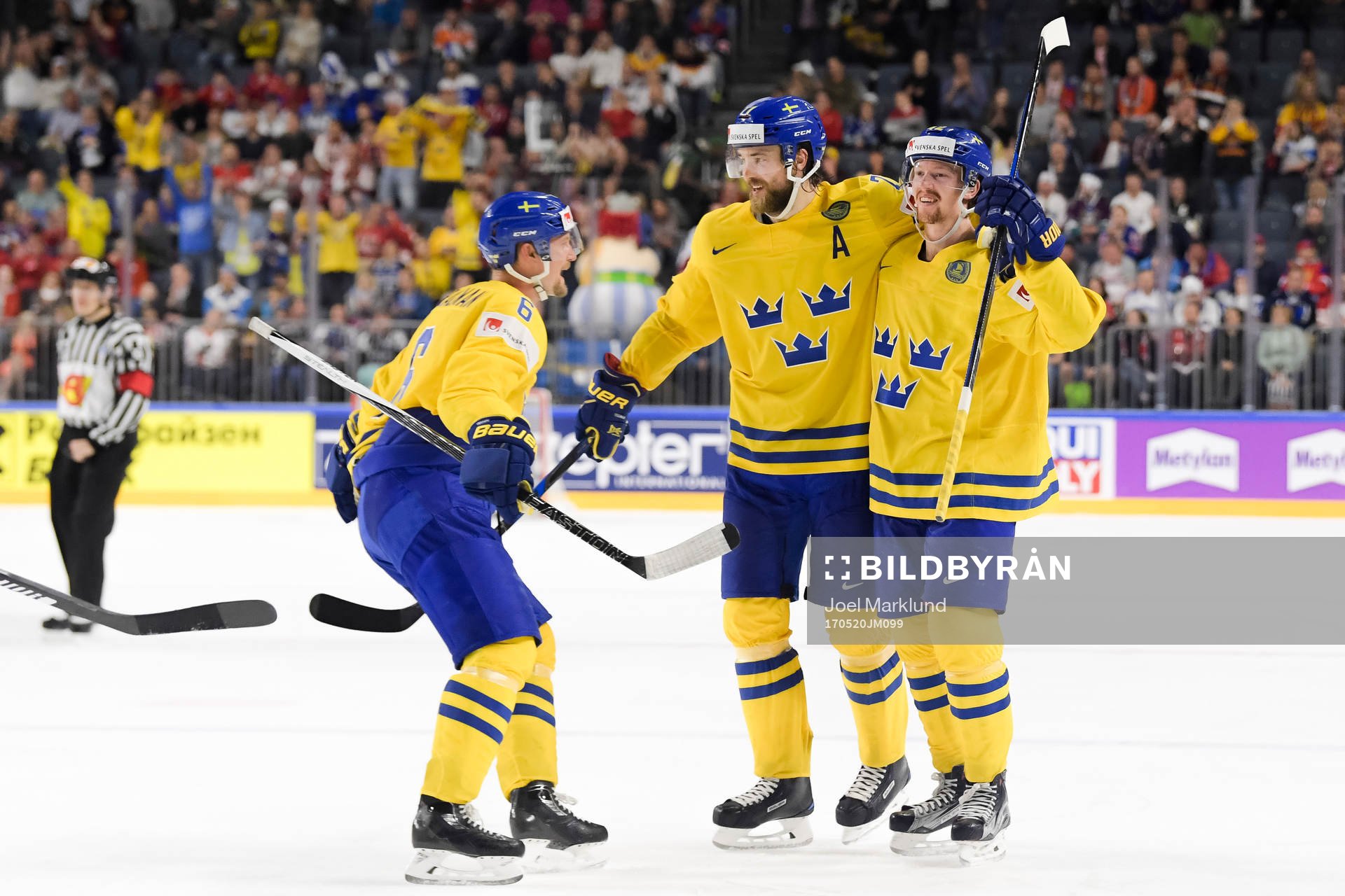 Sveriges Anton Strålman, Victor Hedman och Joakim