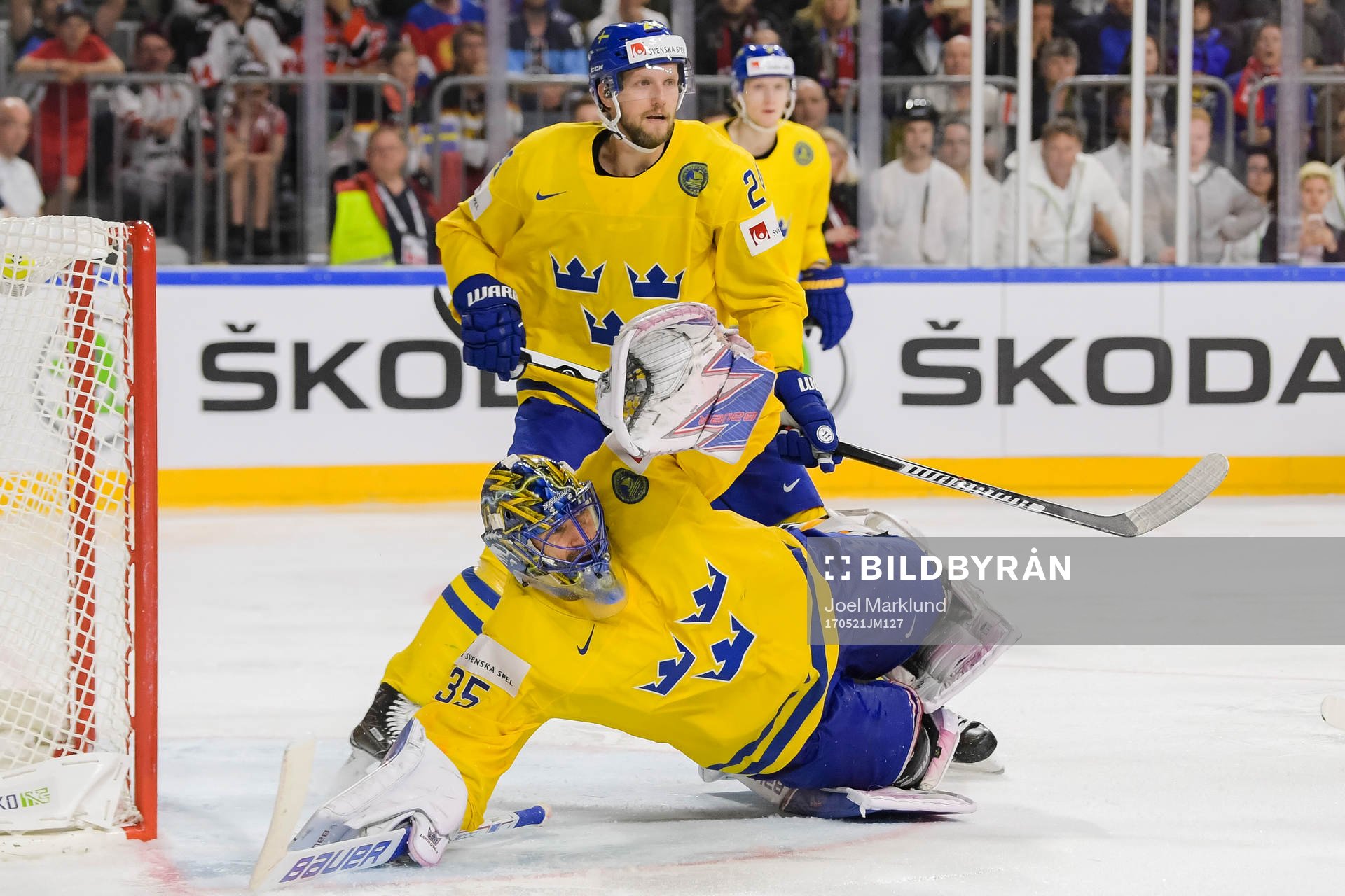 Sveriges målvakt Henrik Lundqvist och Alexander Edler