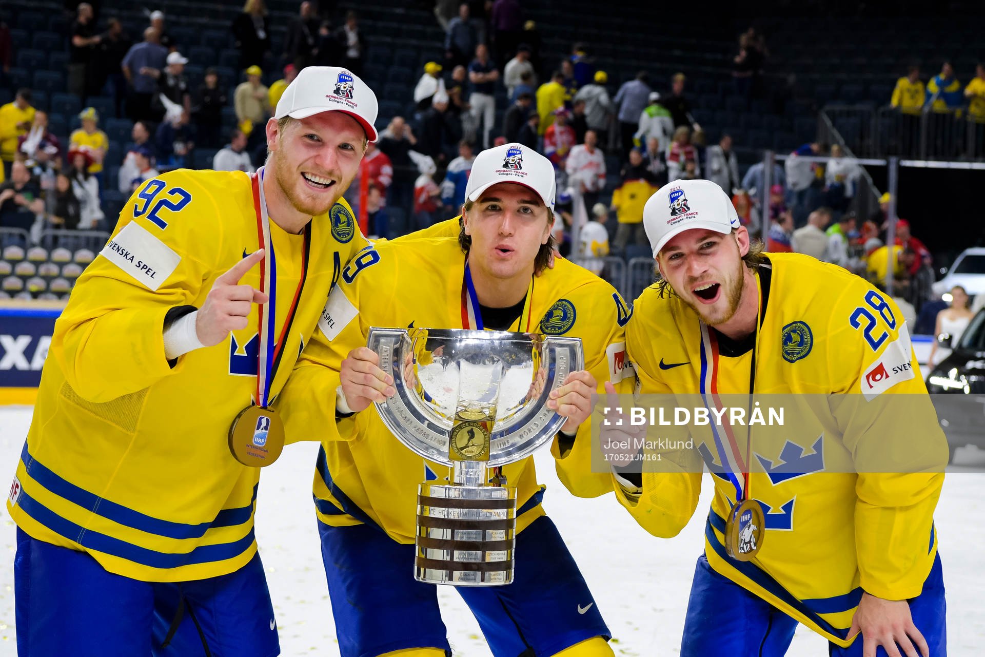 Sveriges Gabriel Landeskog, Victor Rask och Elias Lindholm