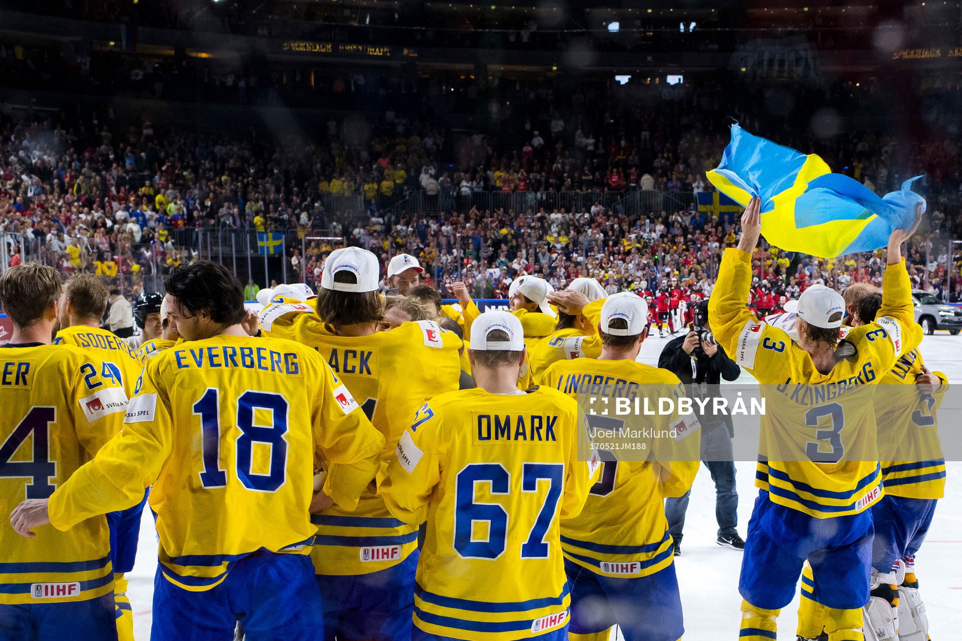 Sveriges spelare jublar