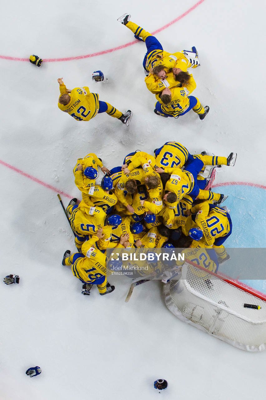 Sveriges spelare jublar