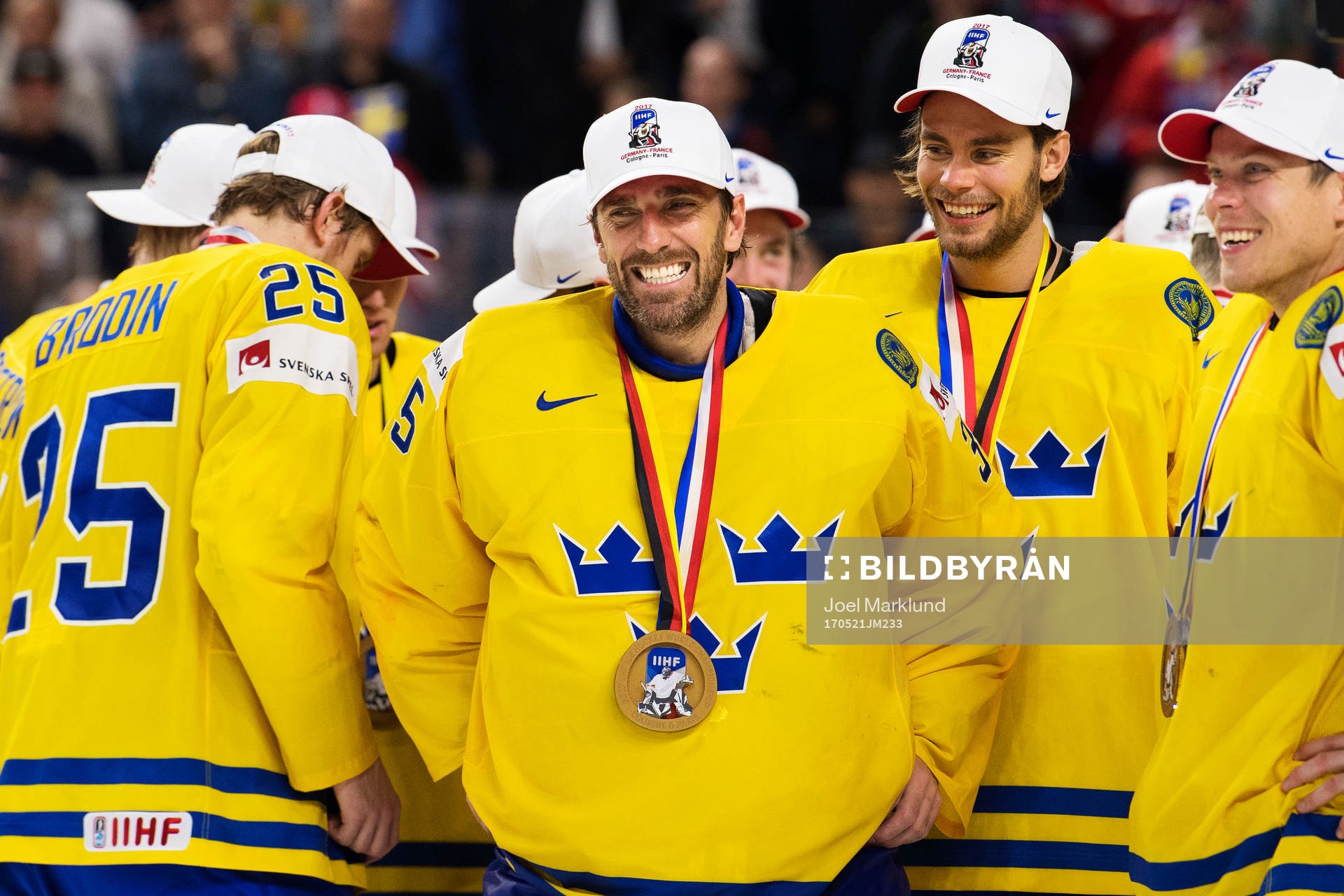 Sveriges målvakter Henrik Lundqvist, Eddie Läck och