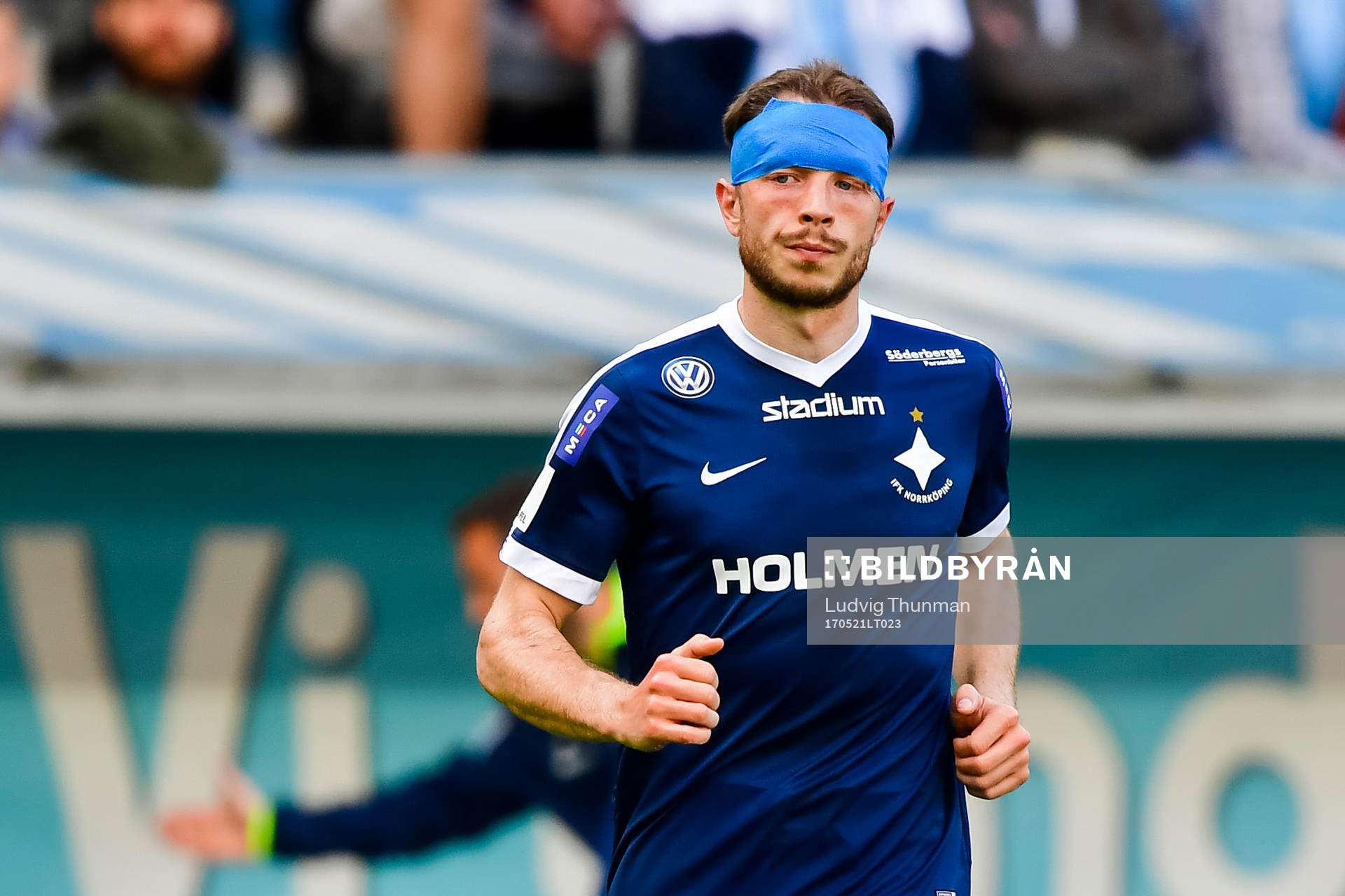 Norrköpings Jon Gudni Fjoluson med bandage