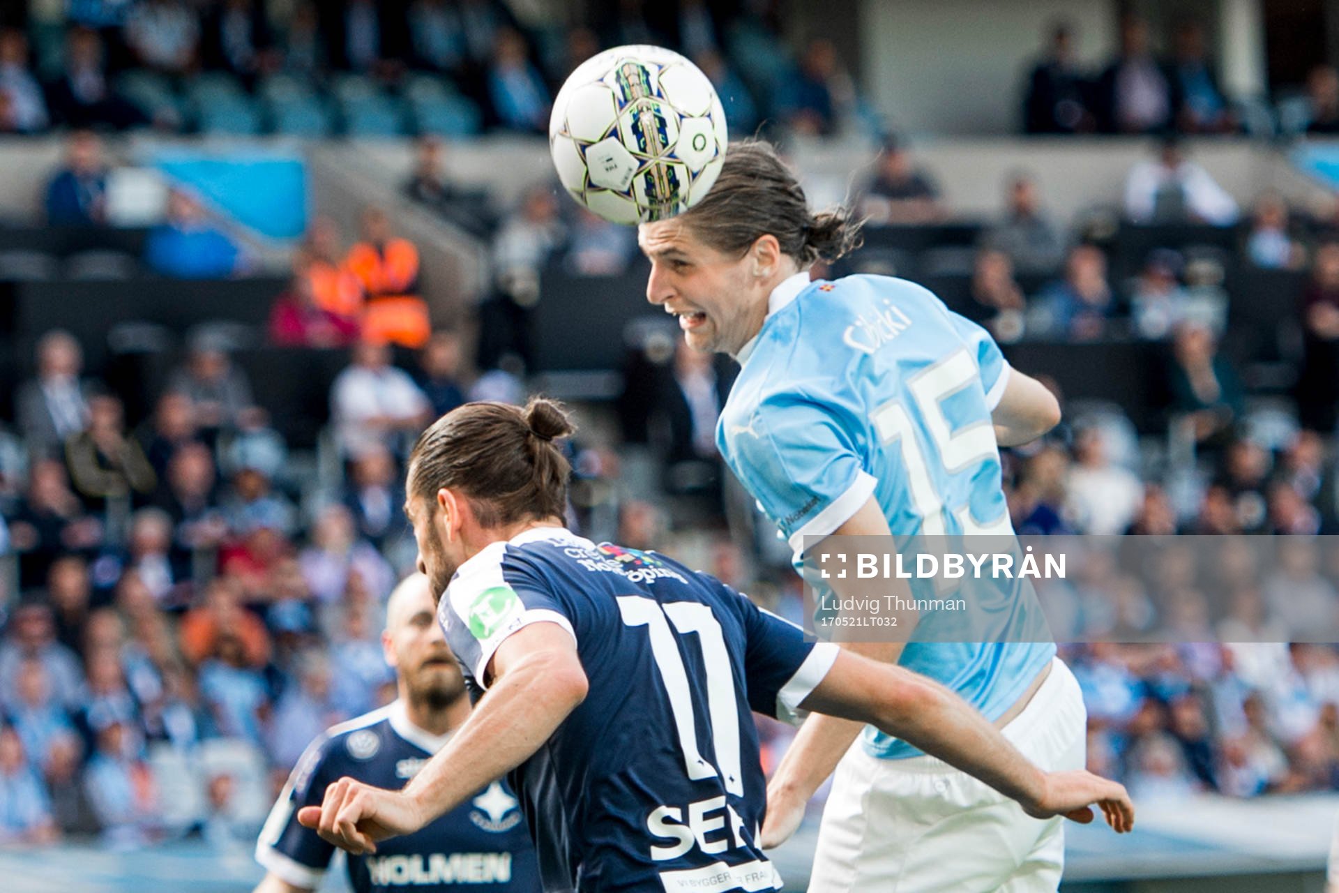 Malmö FFs Pawel Cibicki och Norrköpings Karl Holmberg
