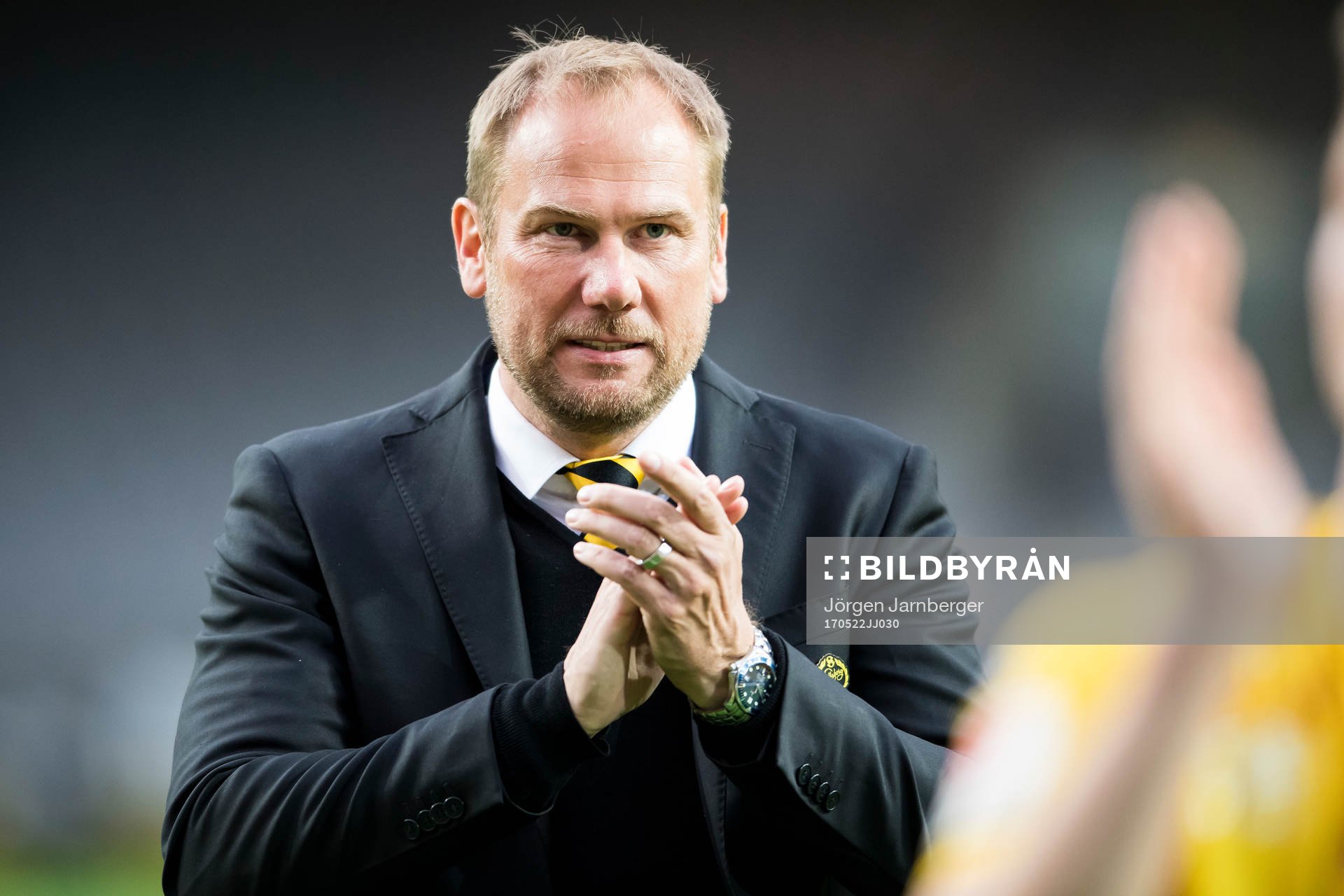 Elfsborgs manager Magnus Haglund jublar