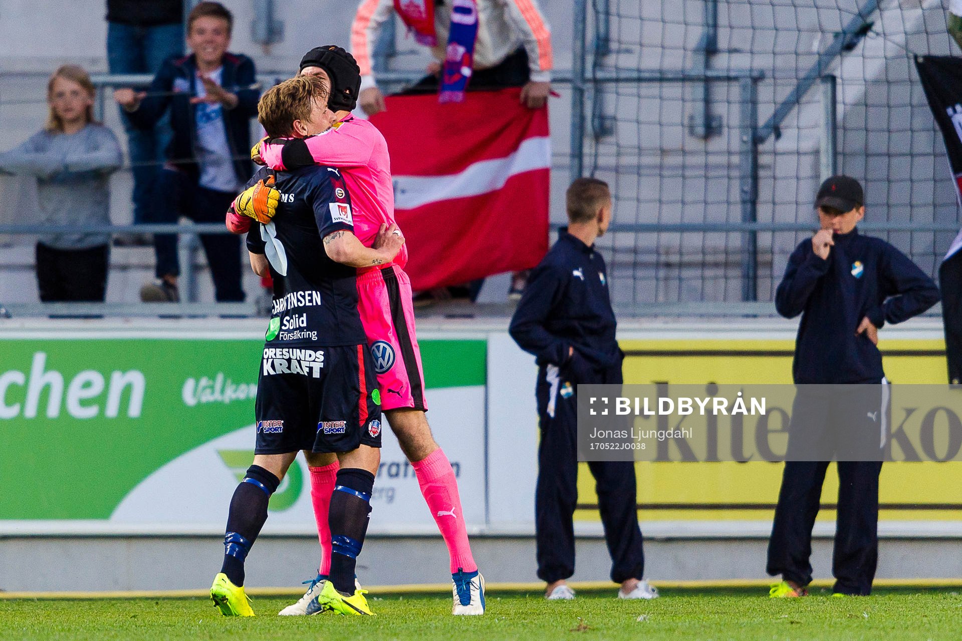 Helsingborgs Martin Christensen och målvakt Matt