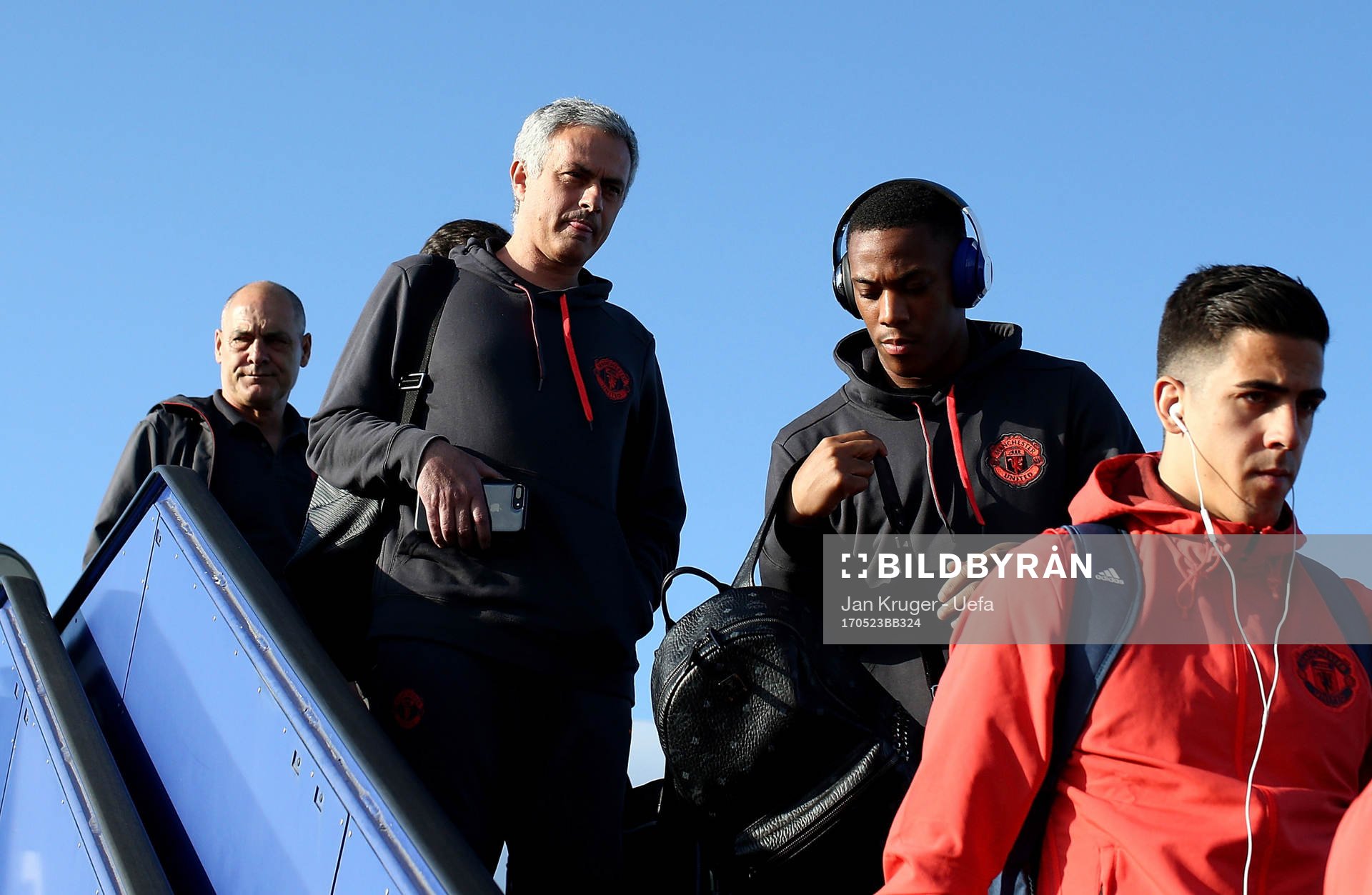 In this handout image provided by UEFA,  Manchester United