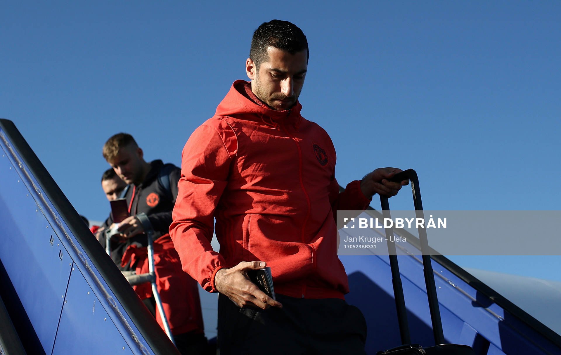 In this handout image provided by UEFA,  Henrikh Mkhitaryan