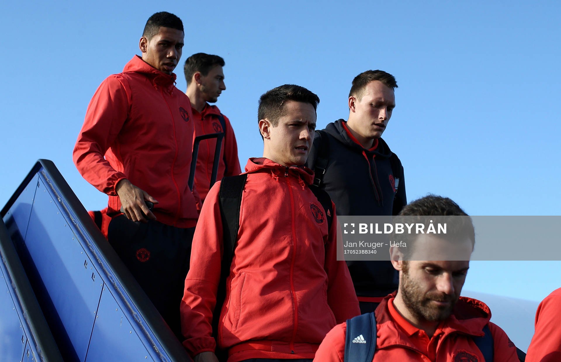 In this handout image provided by UEFA,  Juan Mata, Ander