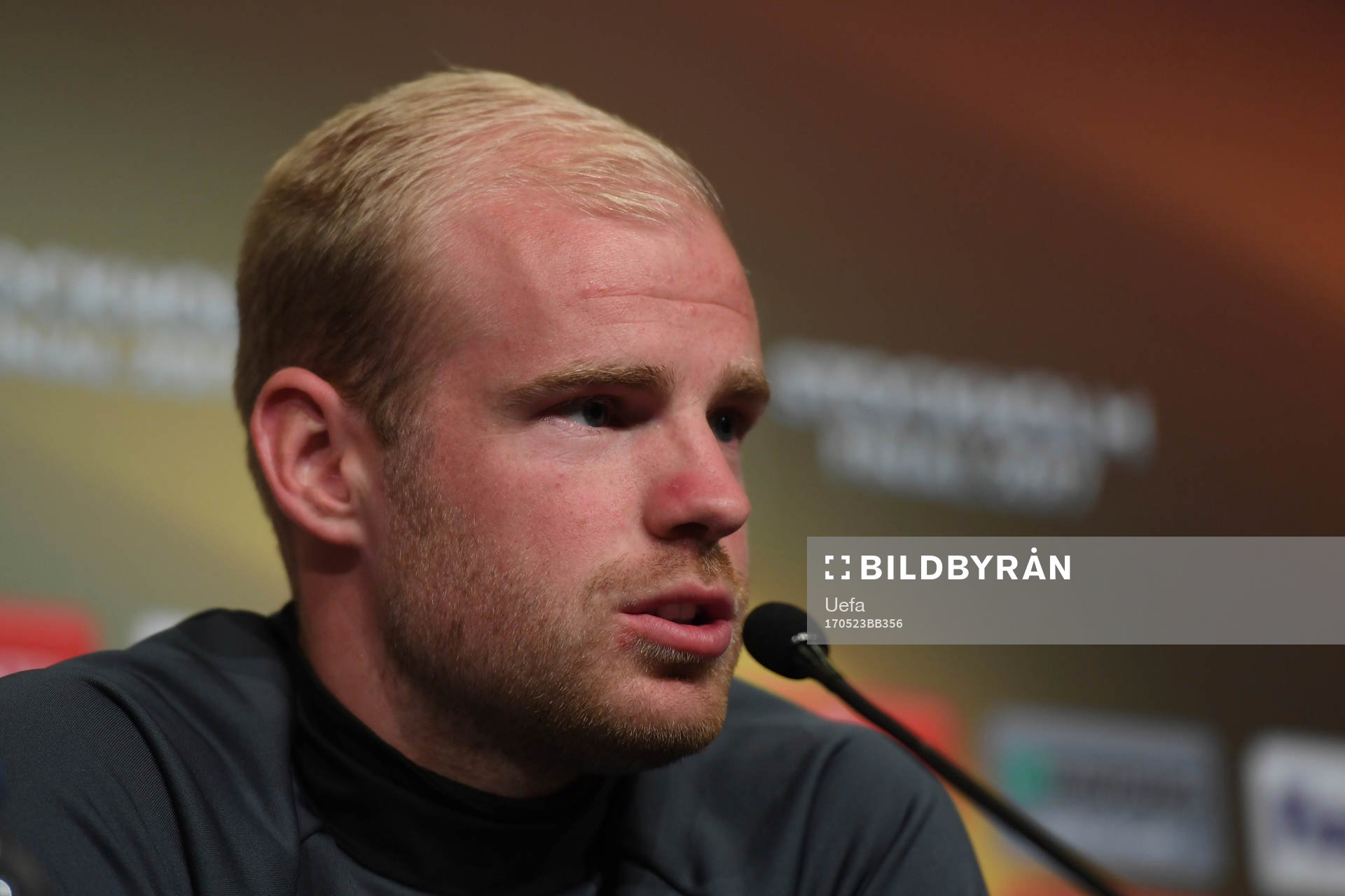 Davy Klaassen of Ajax during a press conference prior to their UEFA Europa League final match against Manchester UnitedI denna handout-bild från UEFA den 23 maj 2017 i Stockholm.