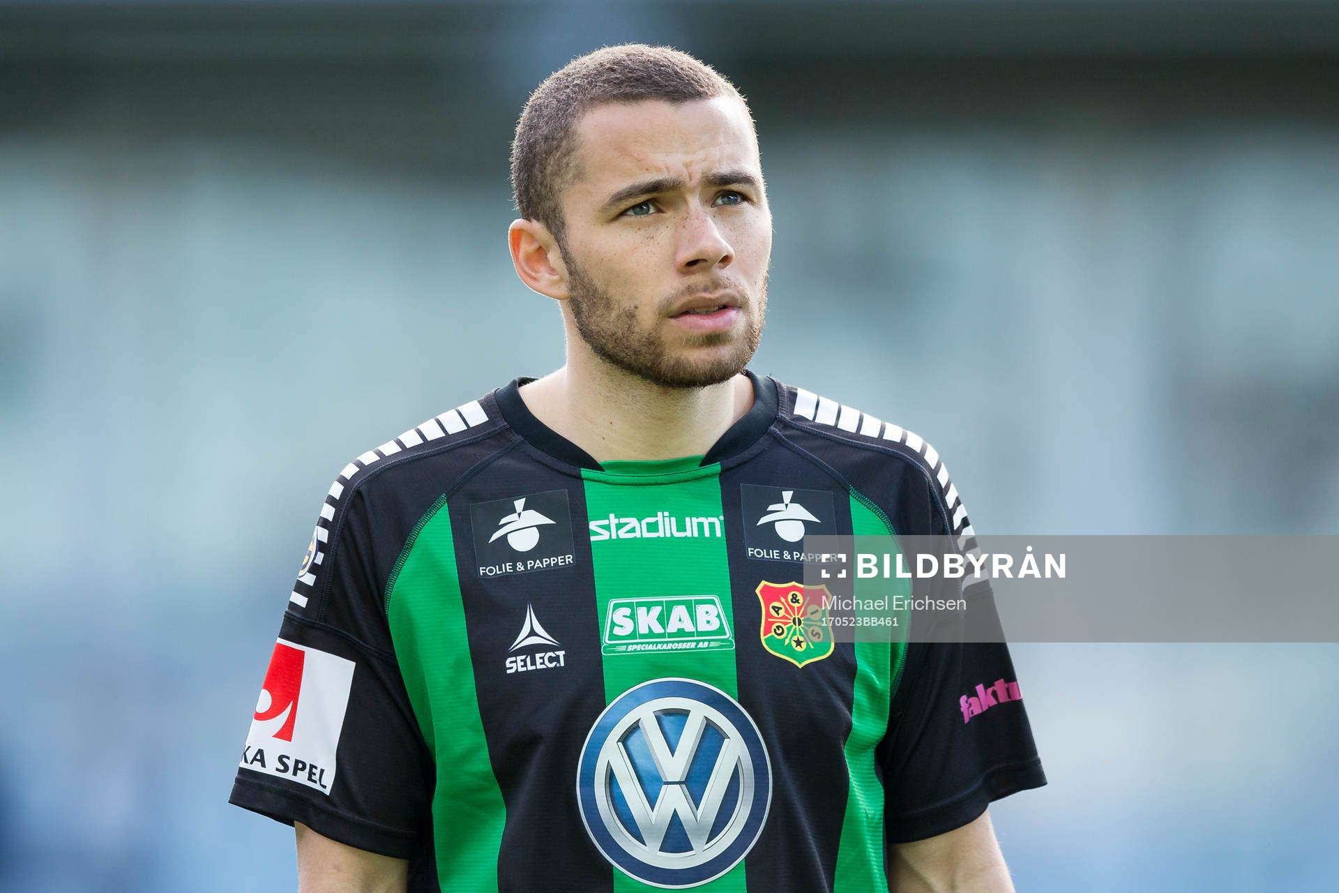 GAIS Malkolm Moenza på line up innan fotbollsmatchen i