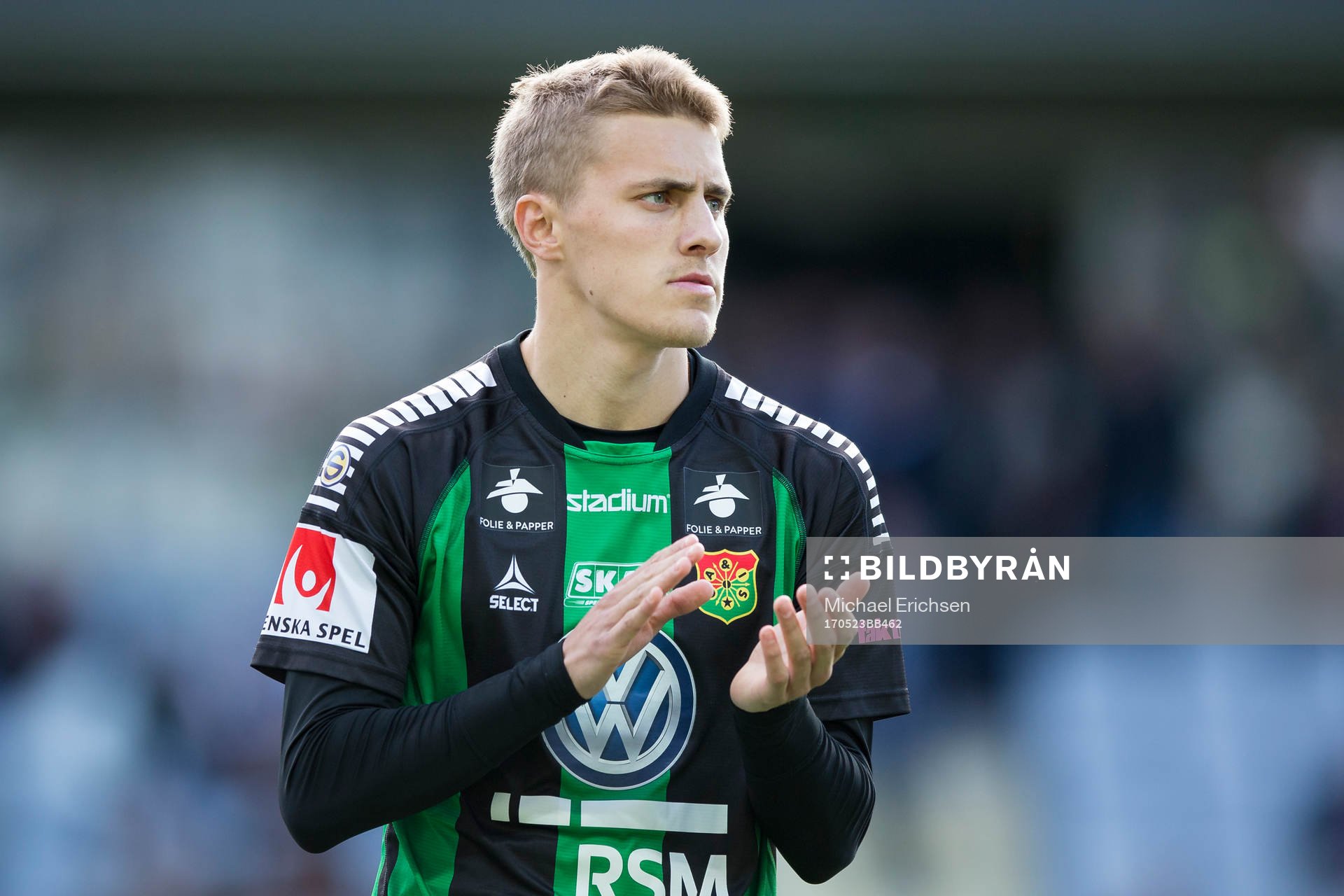 GAIS Erik Westermark på line up innan fotbollsmatchen i