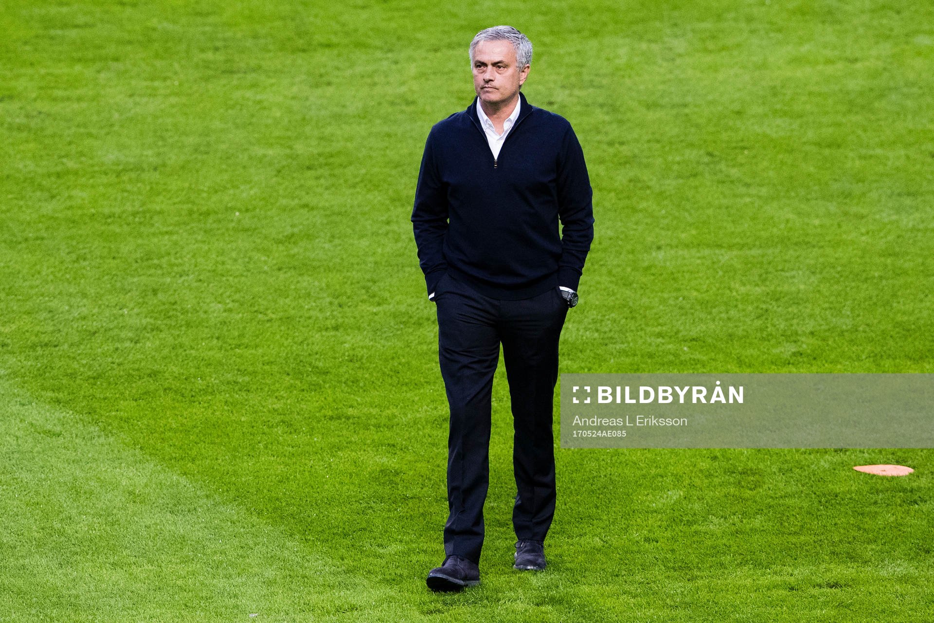 Manchester Uniteds tränare José Mourinho innan finalen i