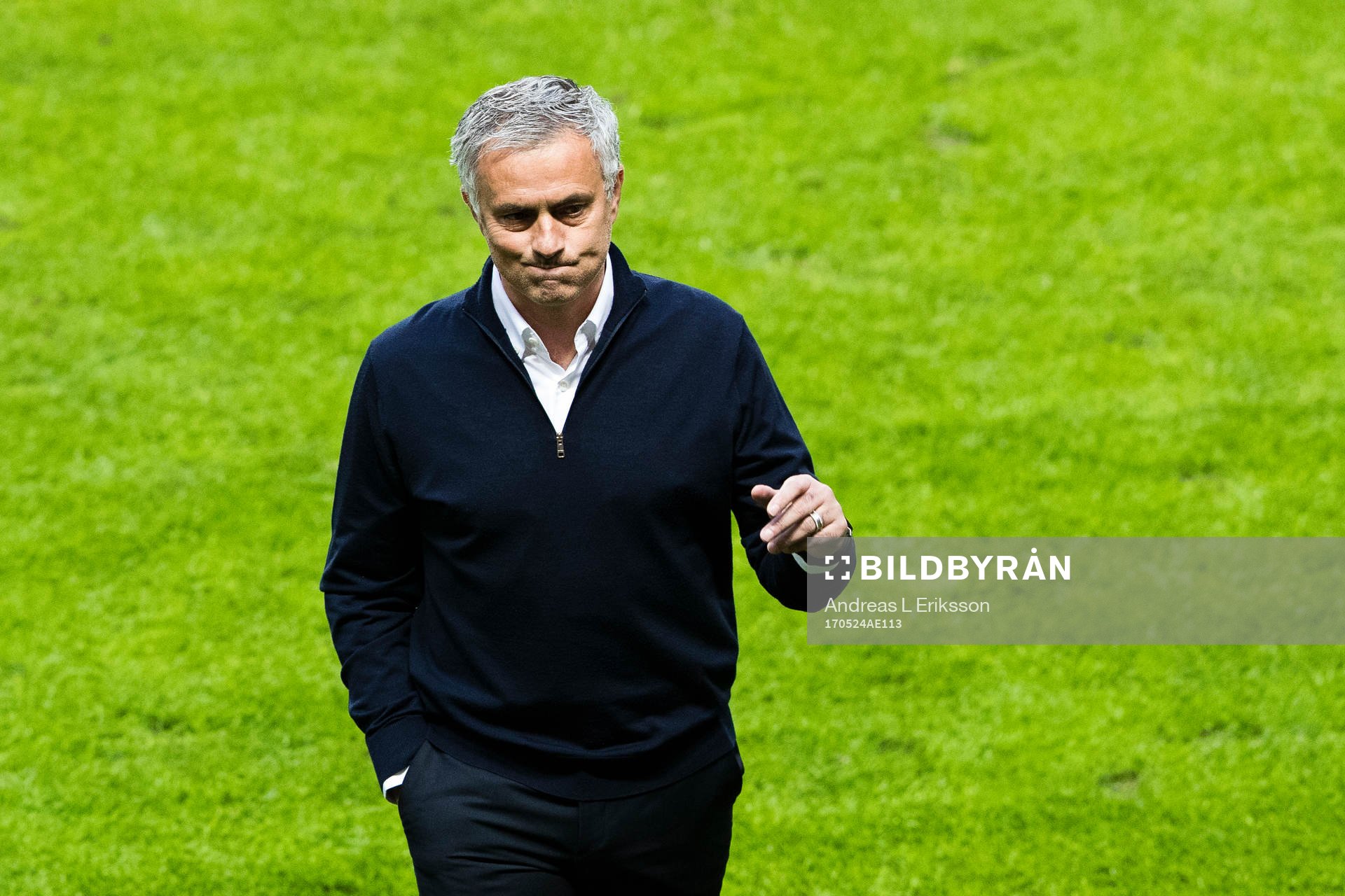 Manchester Uniteds tränare José Mourinho innan finalen i