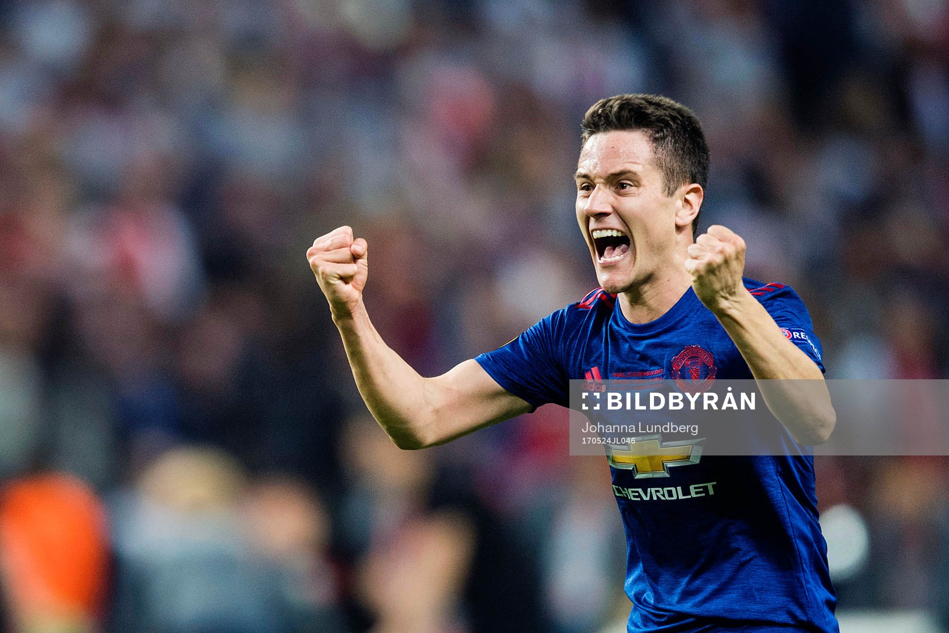 Manchester Uniteds Ander Herrera jublar