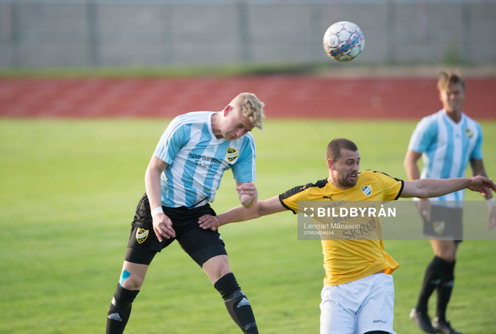 IFK Hässleholms Linus Svensson i matchen i division 2 mellan IFK Malmö och IFK Hässleholm i Malmö 24 maj 2017.  
