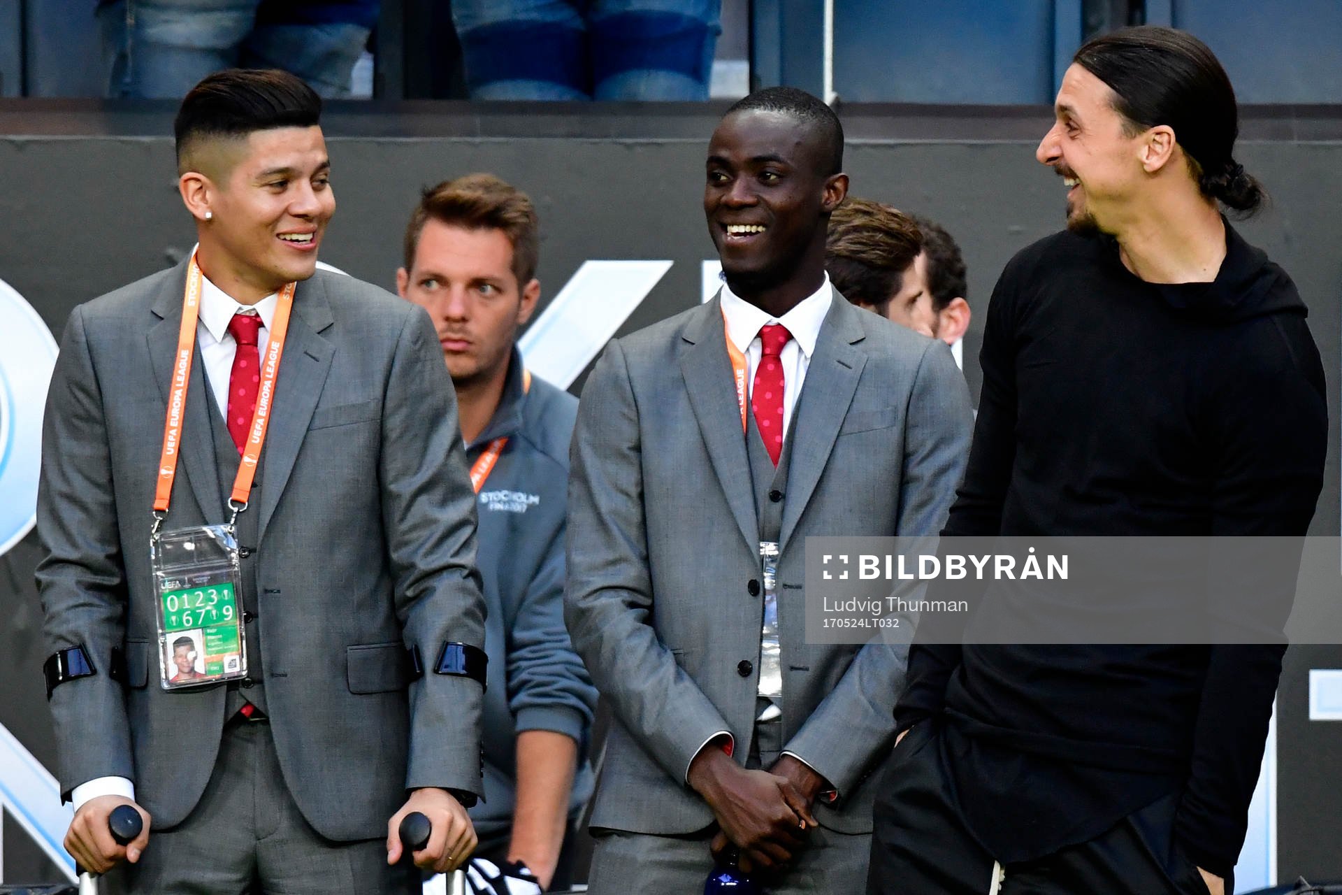 Manchester Uniteds Zlatan Ibrahimovic skrattar