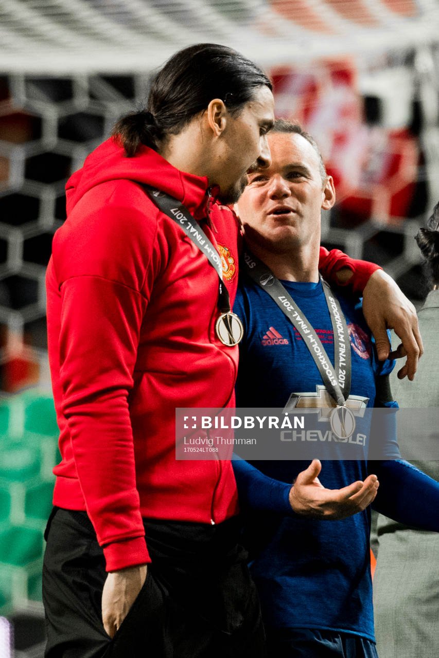 Manchester Uniteds Zlatan Ibrahimovic och Wayne Rooney