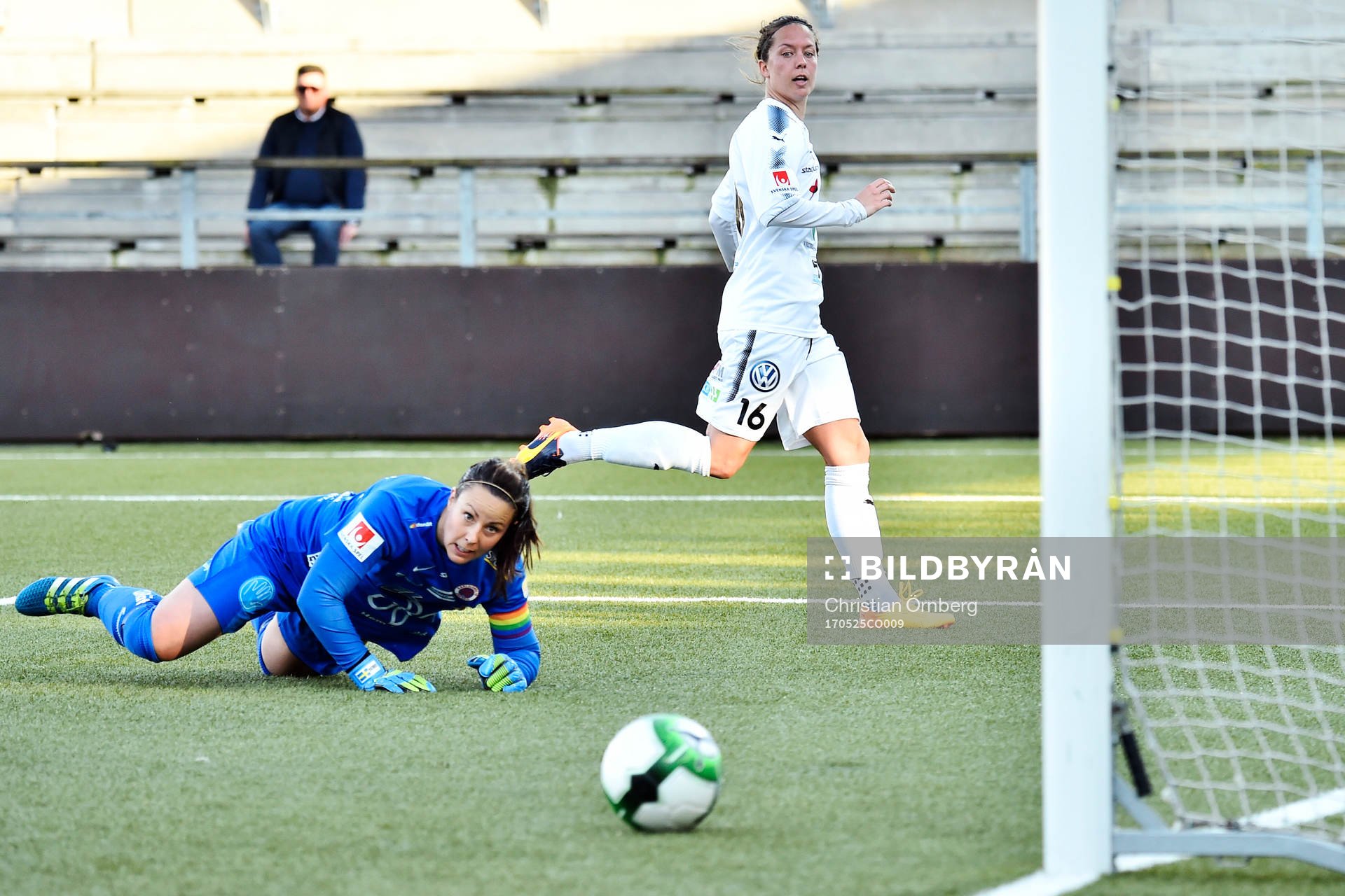 Rosengårds Lina Nilsson skjuter och Örebros målvakt