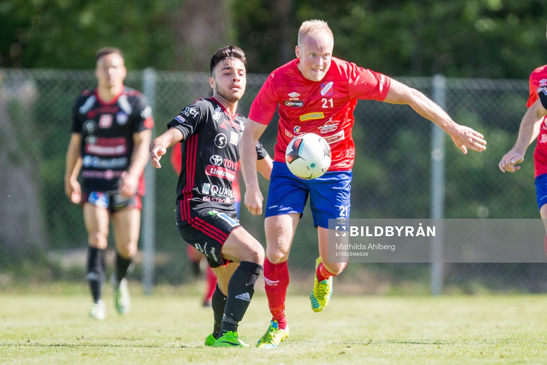 Höganäs Niklas Hermansson under fotbollsmatchen i Divison 2 mellan Höganäs och Assyriska IK den 25 maj 2017 i Höganäs.