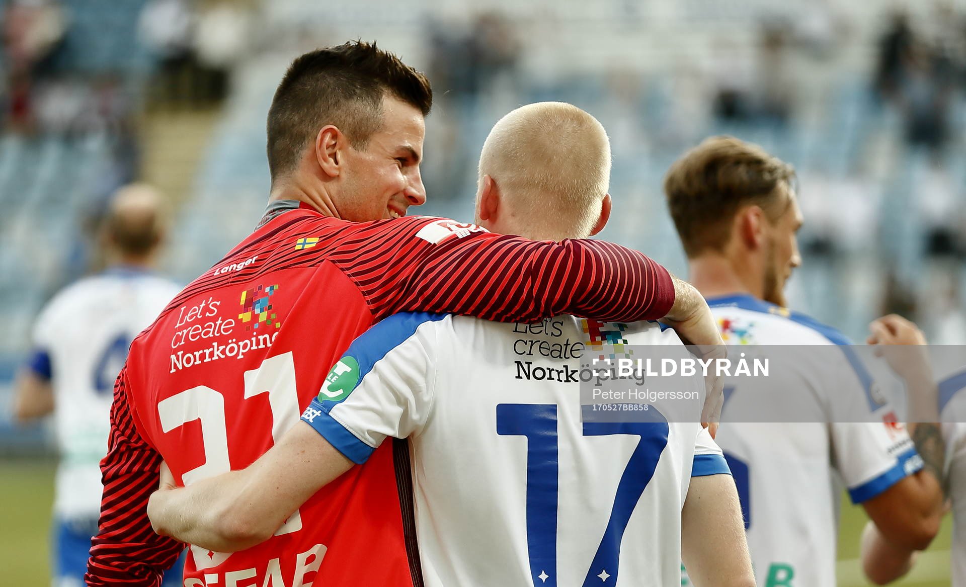 Norrköpings målvakt Michael Langer och Kalle Holmberg