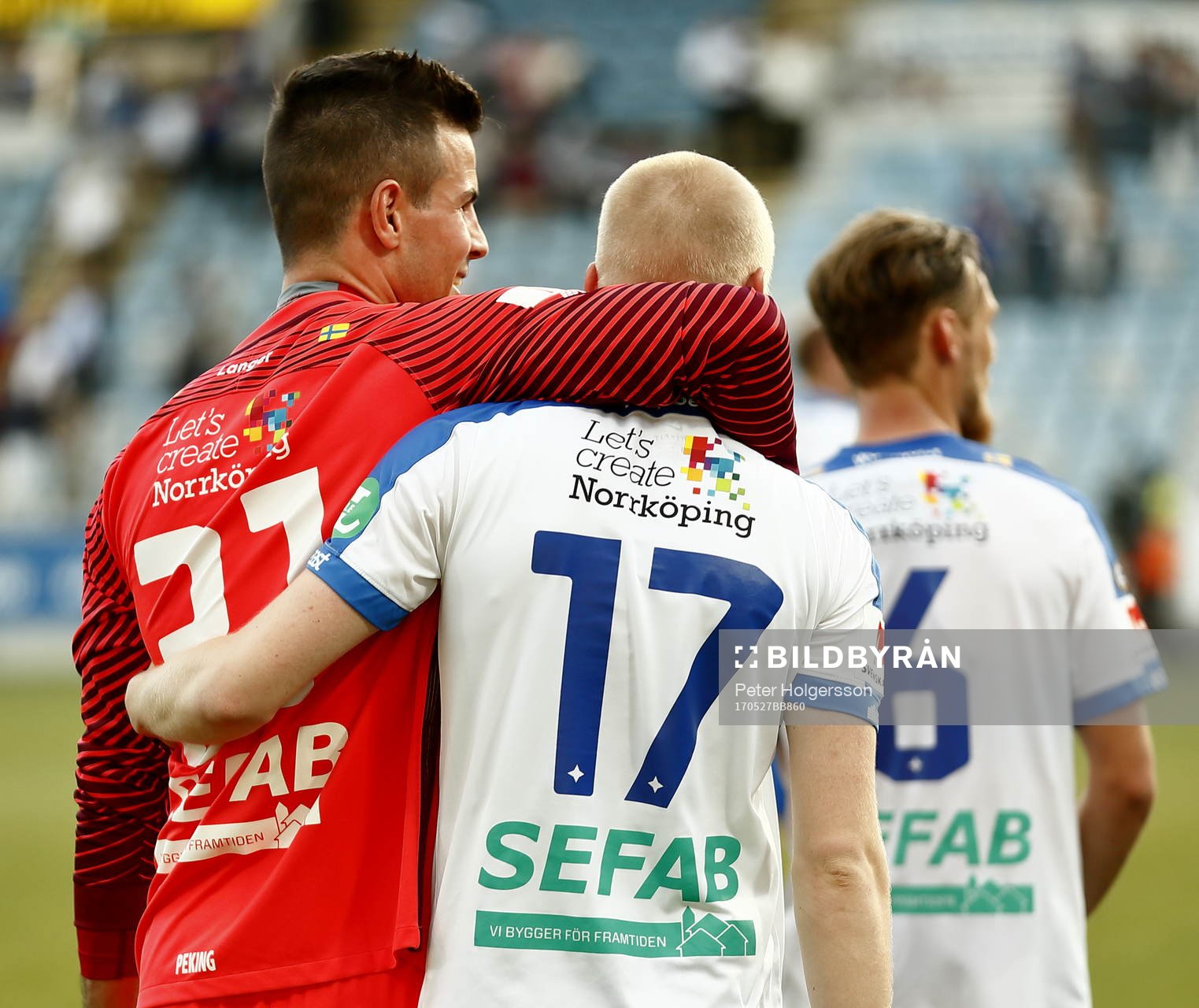 Norrköpings målvakt Michael Langer och Kalle Holmberg