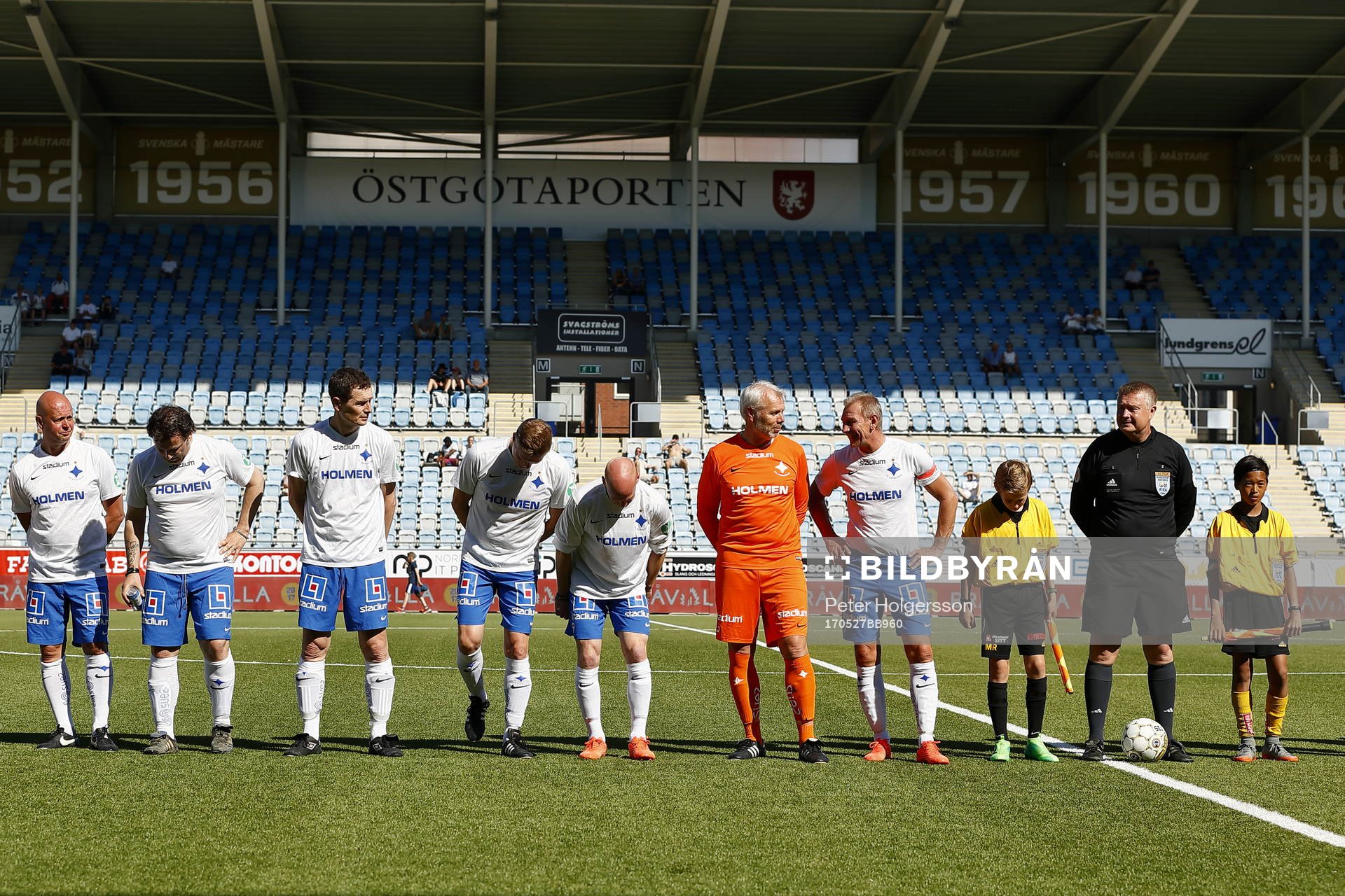 Jubileumsmatchen i fotboll mellan veteraner i Norrköping