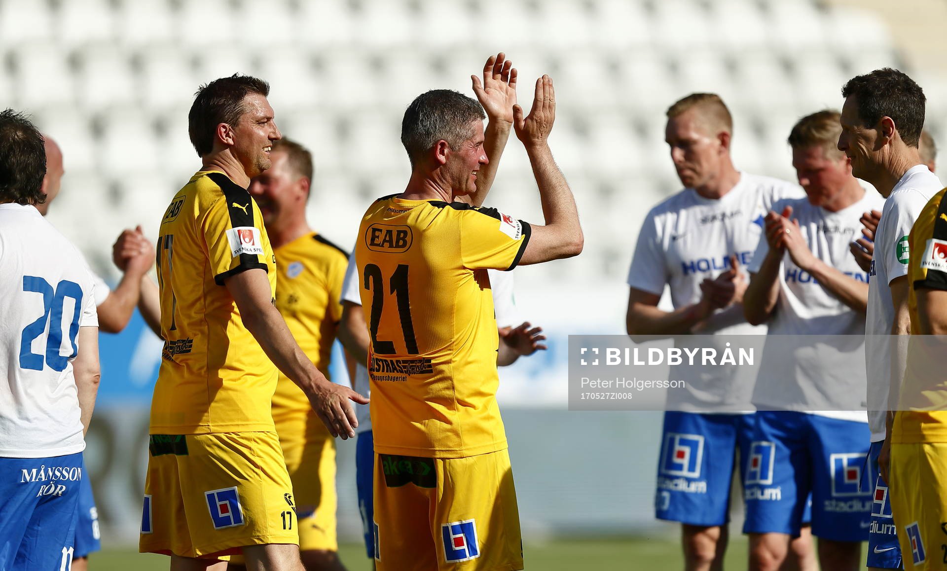 Jubileumsmatchen i fotboll mellan veteraner i Norrköping och Halmstad den 27 maj 2017 i Norrköping.