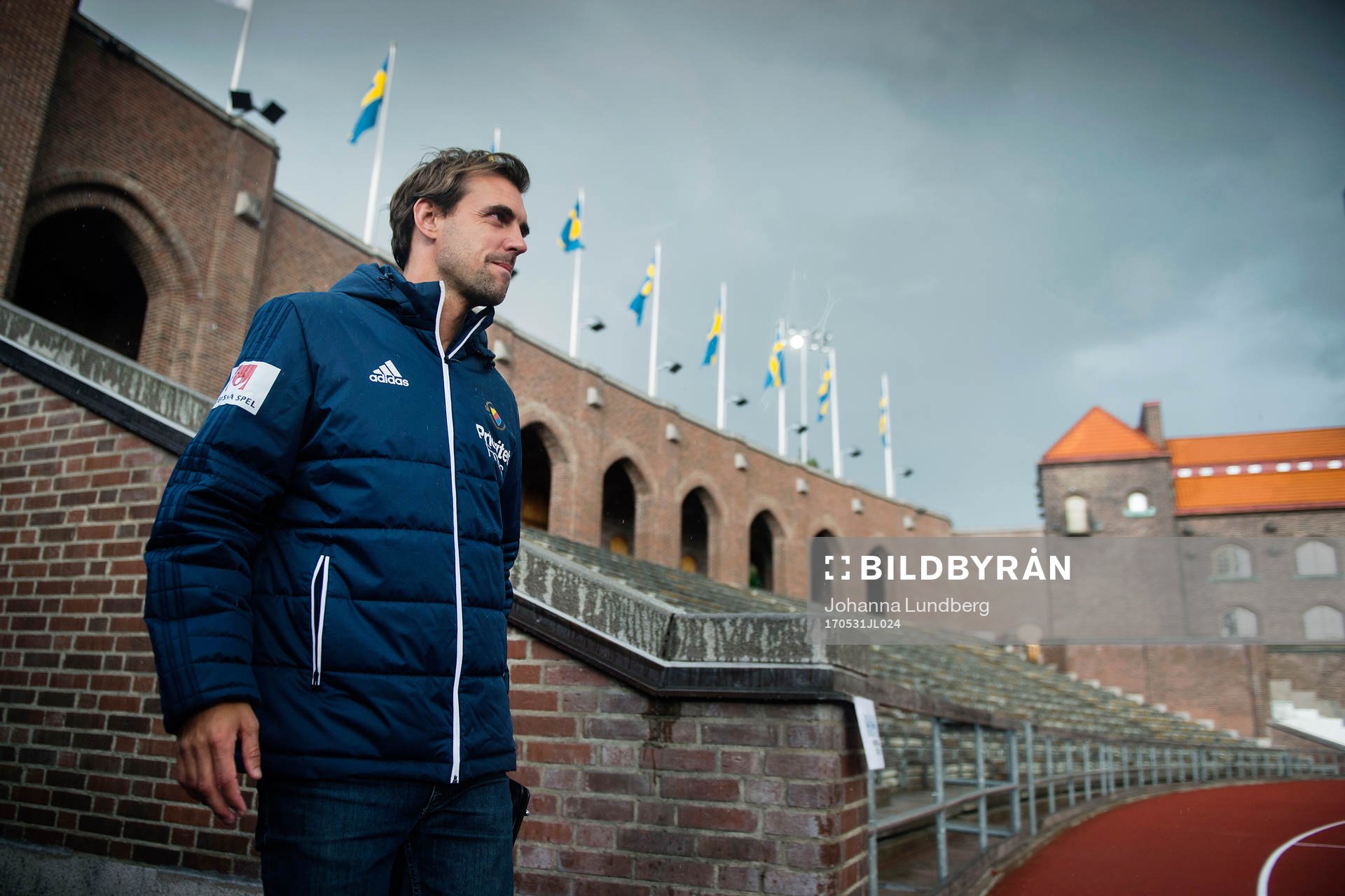 Djurgårdens tränare Joel Riddez nunder fotbollsmatchen i