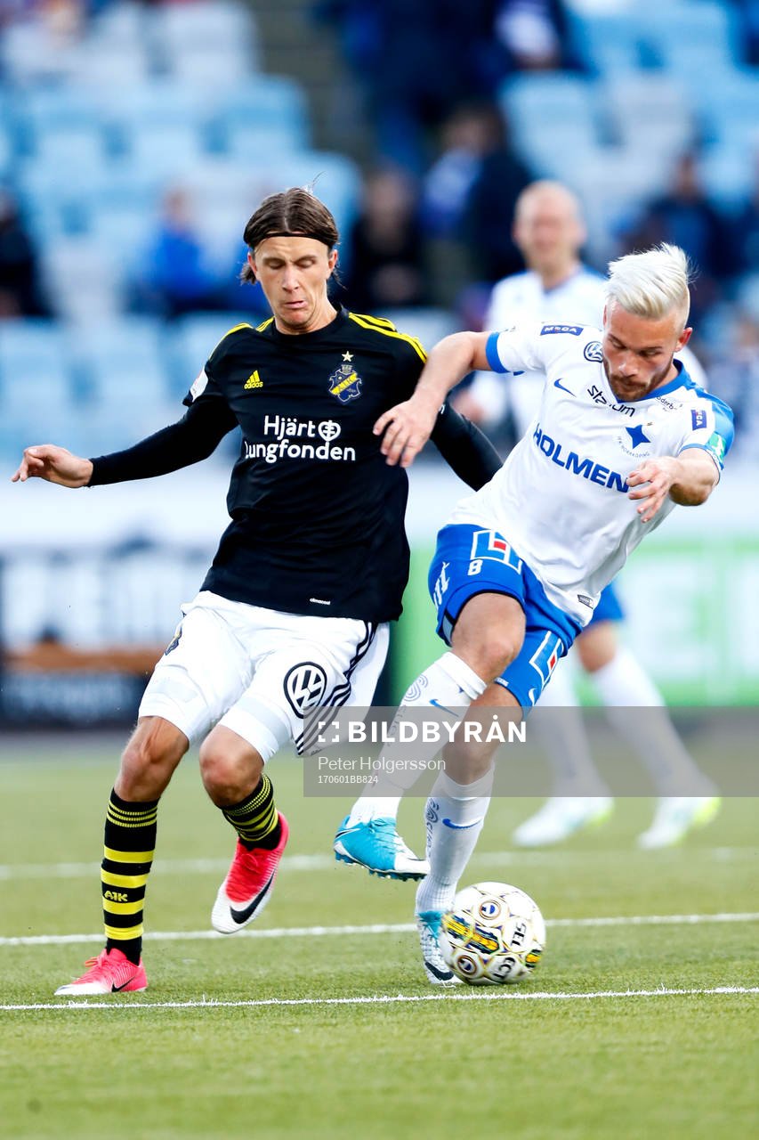 s Kristoffer Olsson och Norrköpings Nicklas Bärkroth