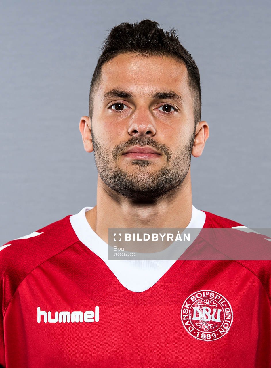 Fotboll, VM 2018, Porträtt, Danmark: Riza Durmisi poserar för ett porträtt den 2 juni 2017 i Danmark