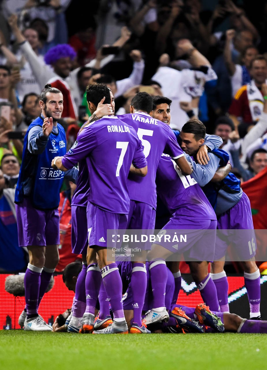 Real Madrids spelare jublar