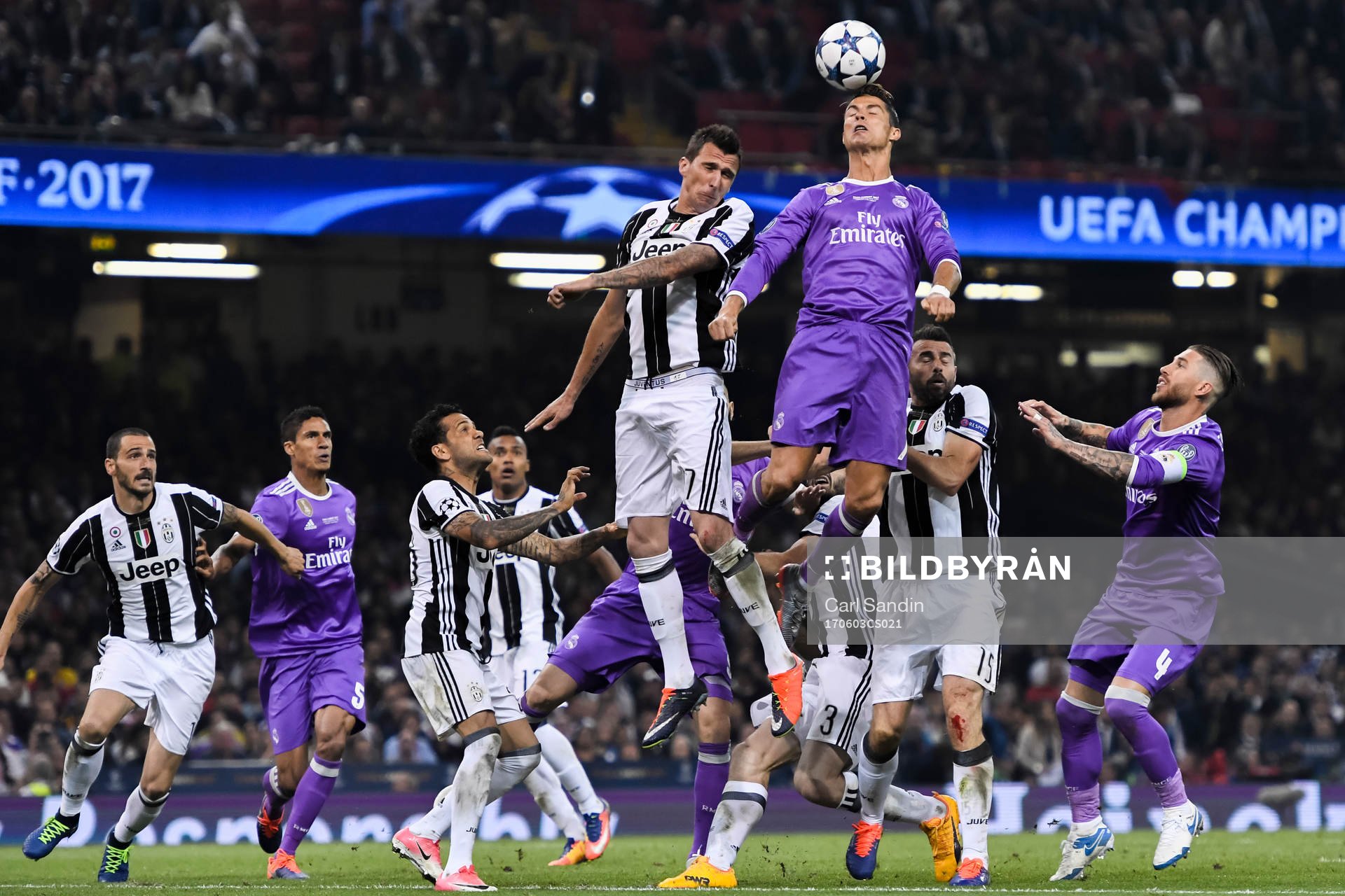 Juventus Mario Mandzukic och och Real Madrids Cristiano