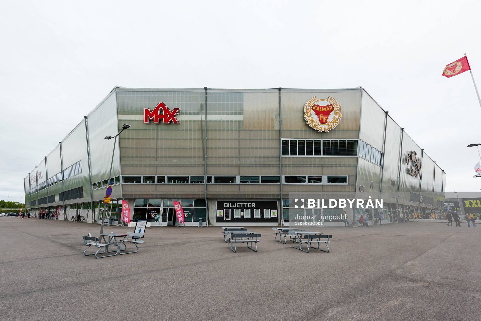 Generell vy på Guldfågeln arena före fotbollsmatchen i