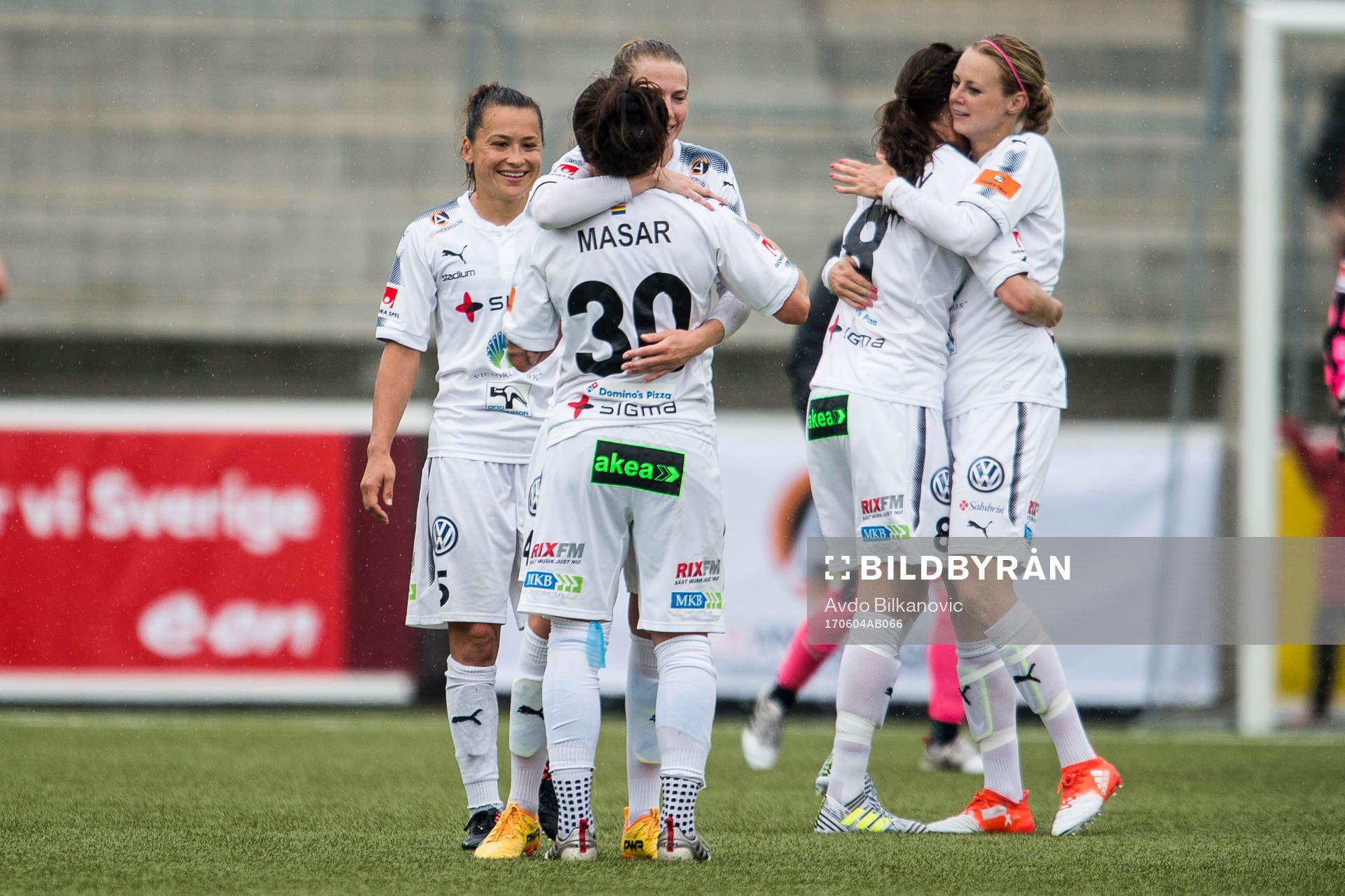 Rosengårds Ella Masar McLeod, Ali Riley och Lotta Schelin