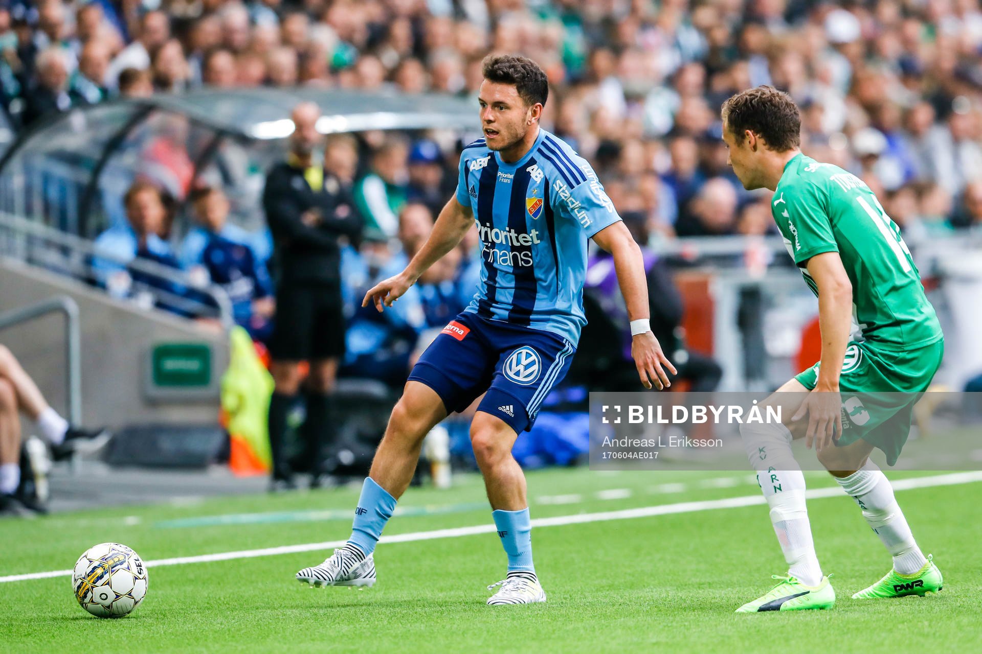 Djurgårdens Kerim Mrabti och Hammarbys Fredrik Torsteinbö