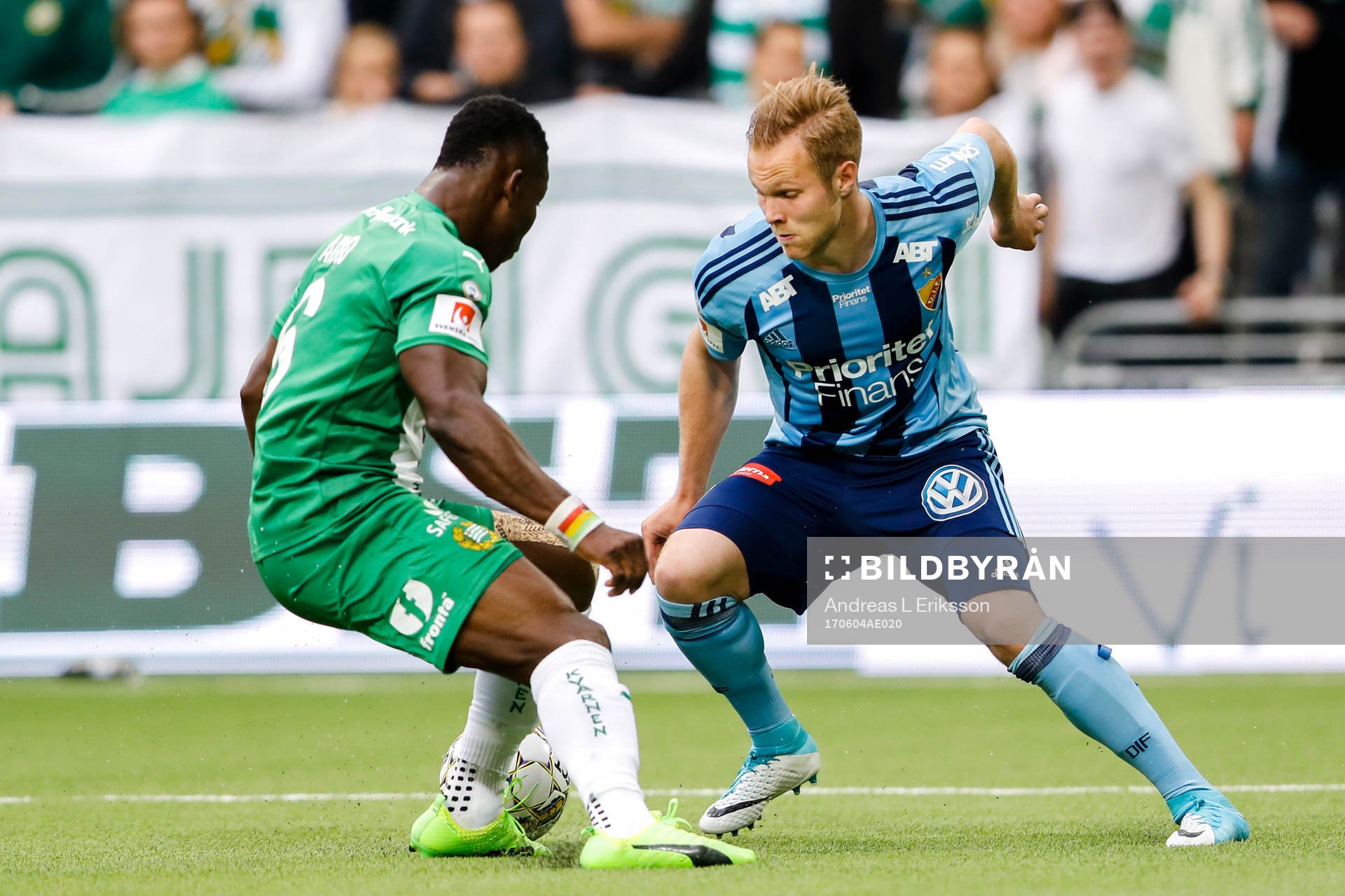 Hammarbys Joseph Aidoo och Djurgårdens Gustav Engvall
